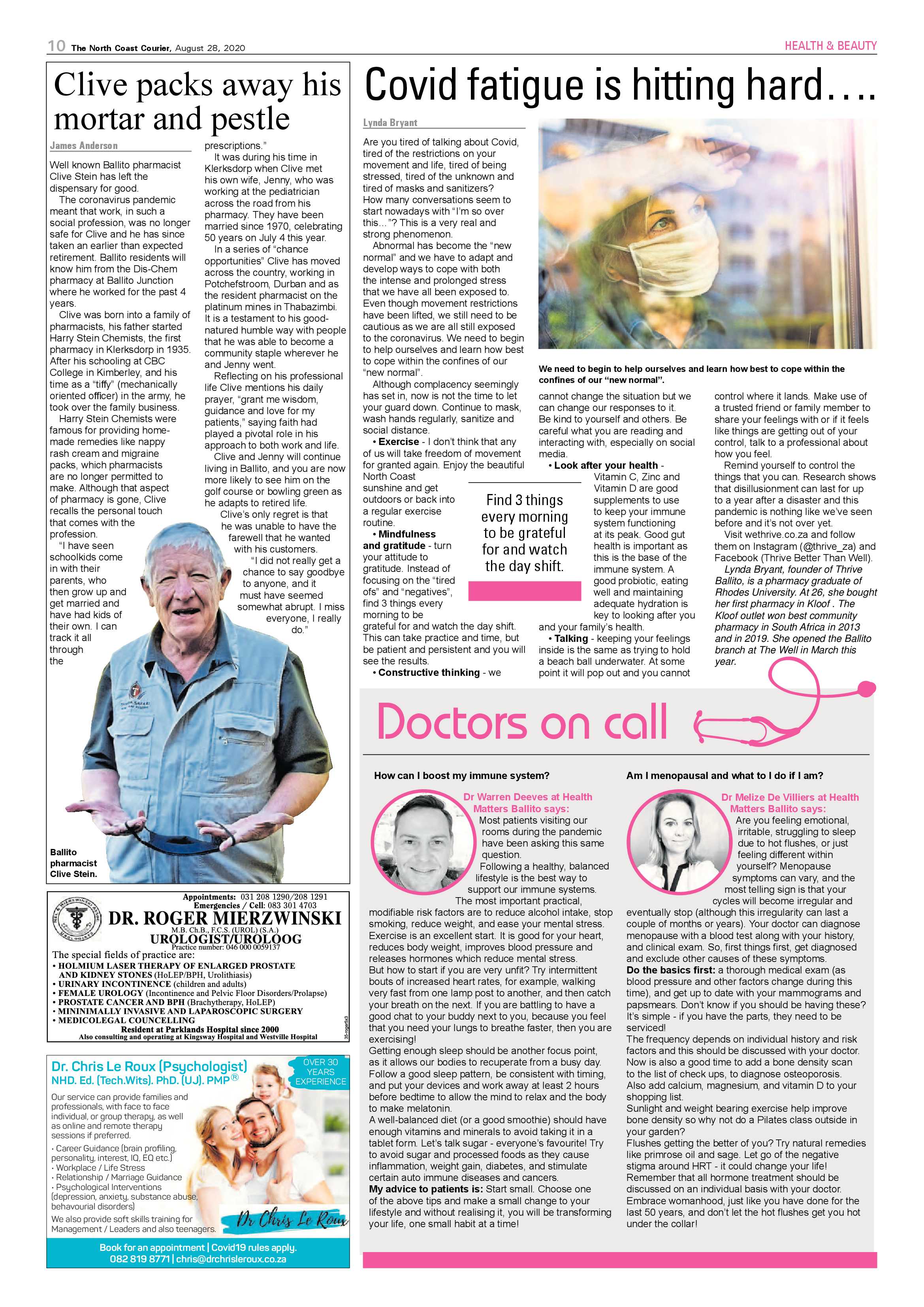 North Coast Courier 28 August 2020 page 10