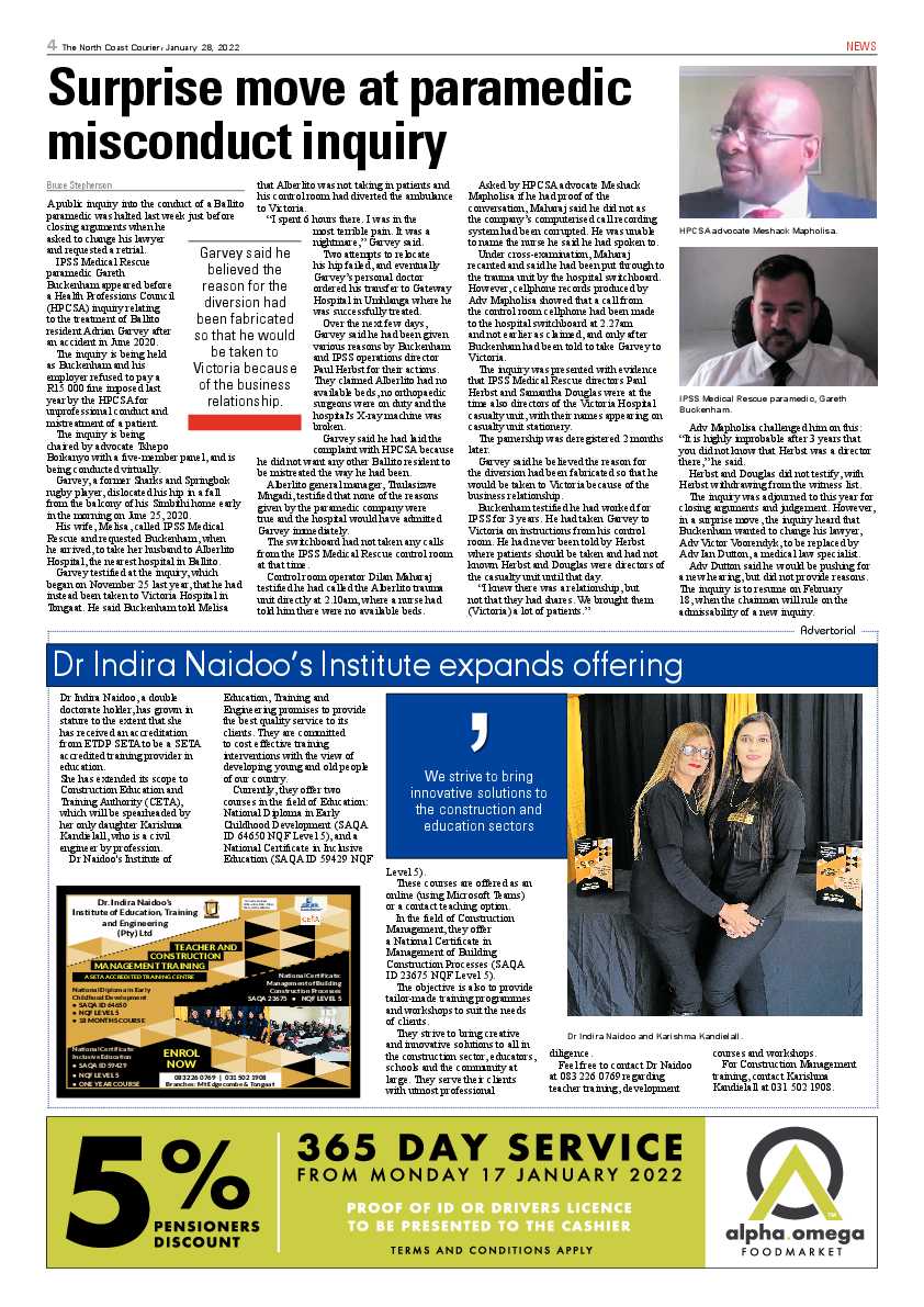 North Coast Courier 28 January 2022 page 4