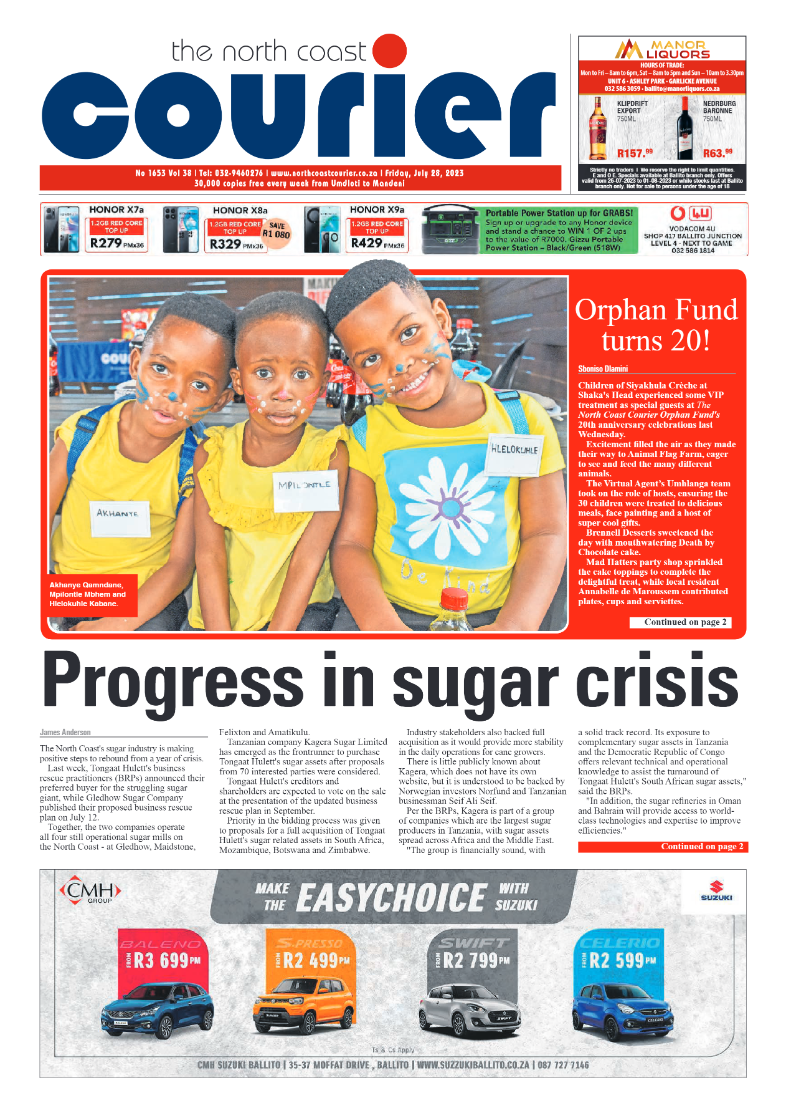 North Coast Courier 28 July 2023 page 1