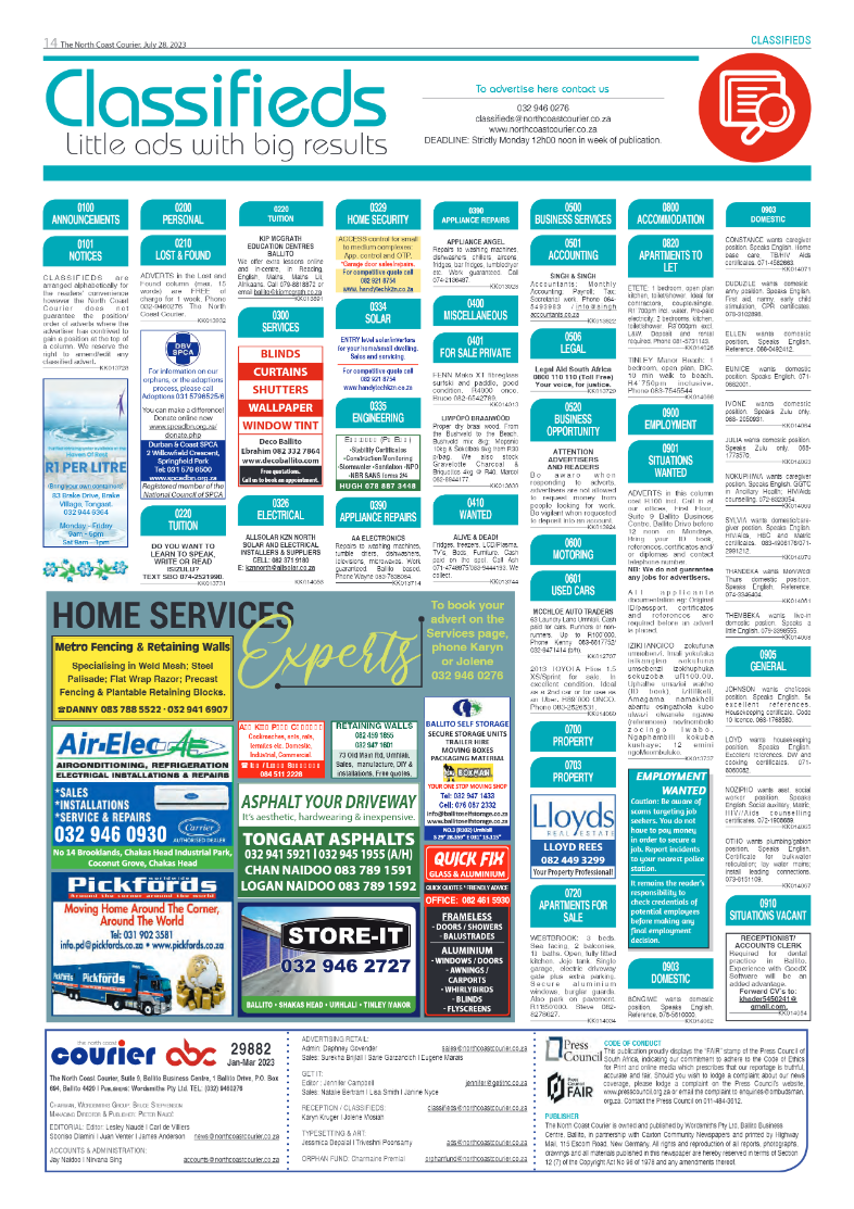 North Coast Courier 28 July 2023 page 14