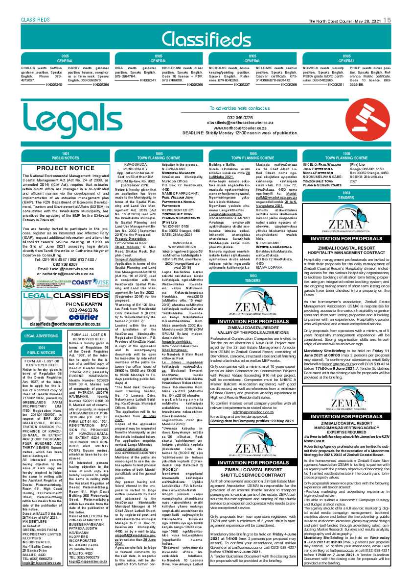 North Coast Courier 28 May 2021 page 15