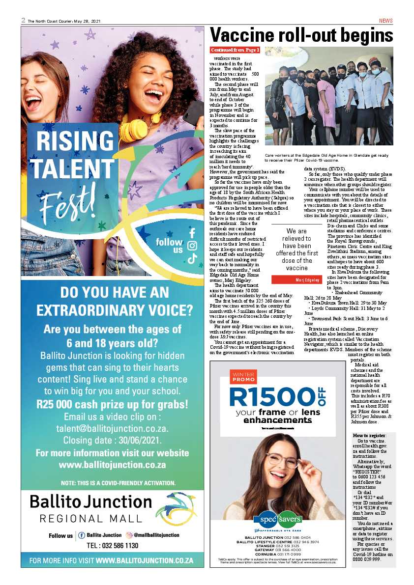 North Coast Courier 28 May 2021 page 2