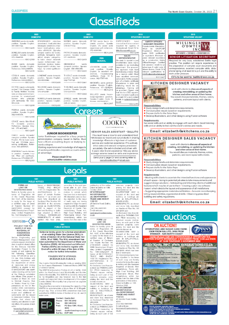 North Coast Courier 28 October 2022 page 21