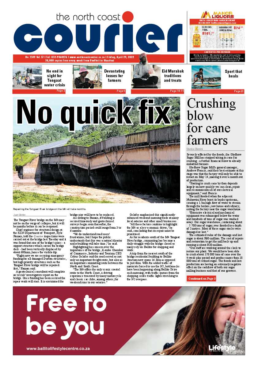 North Coast Courier 29 April 2022 page 1