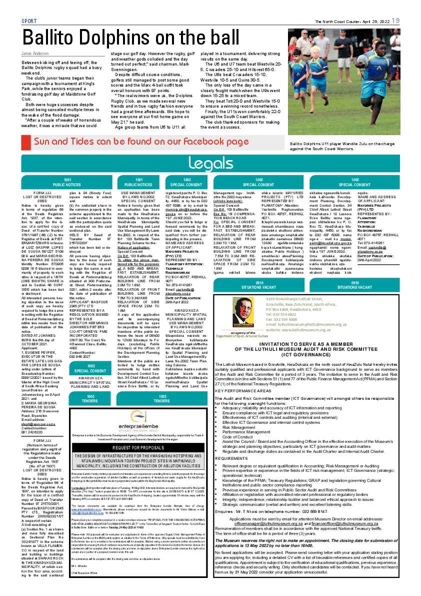 North Coast Courier 29 April 2022 page 19