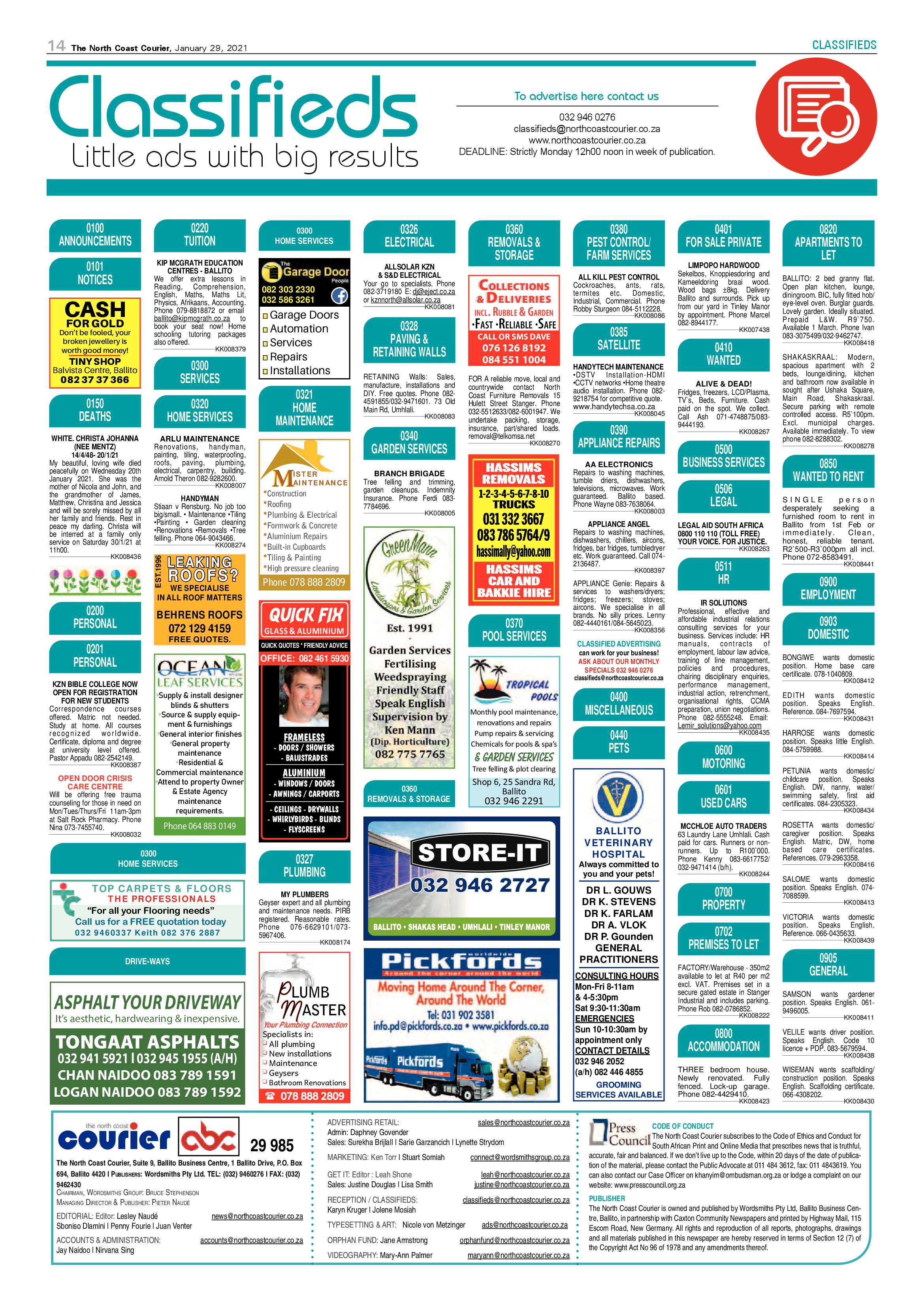 North Coast Courier 29 January 2021 page 14