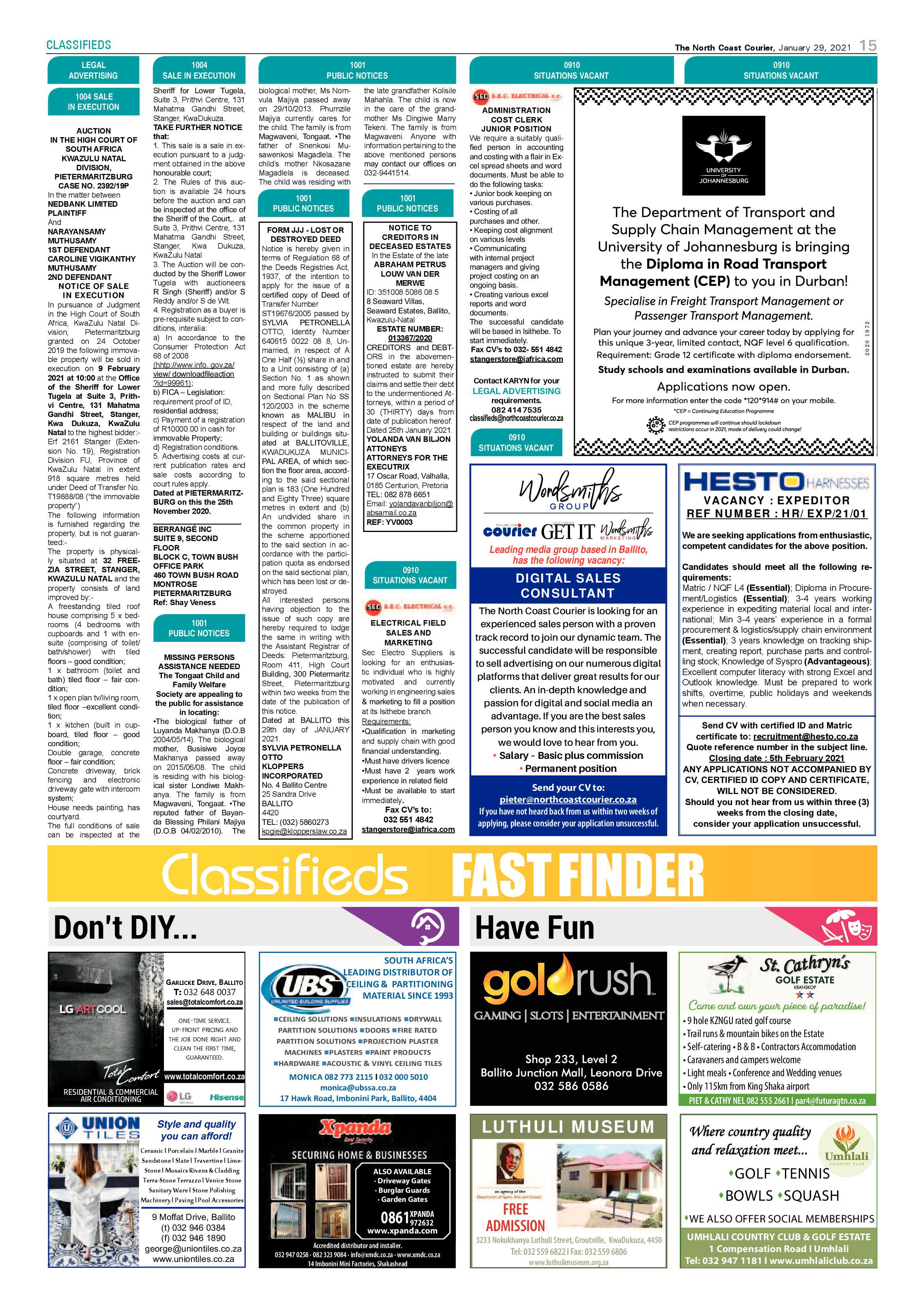 North Coast Courier 29 January 2021 page 15