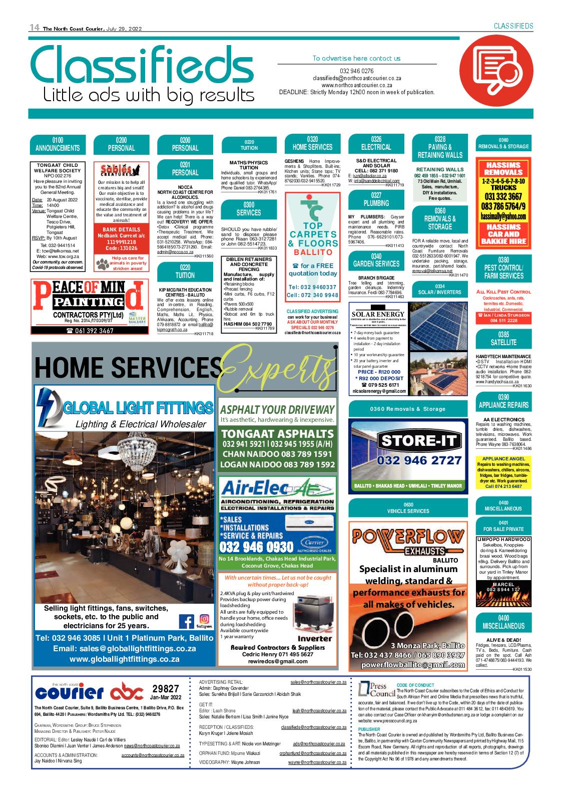 North Coast Courier 29 July 2022 page 14