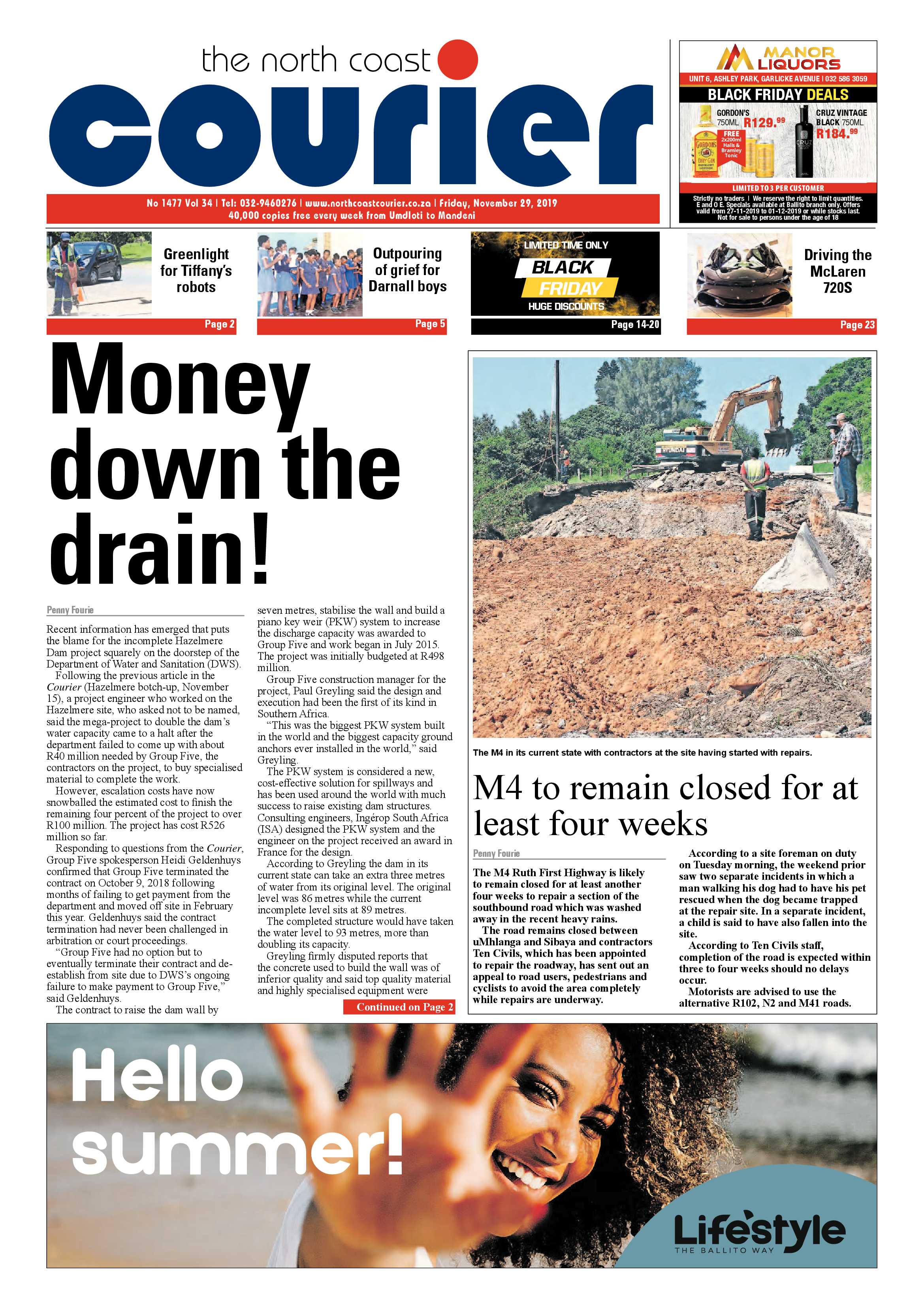 North Coast Courier 29 November 2019 page 1