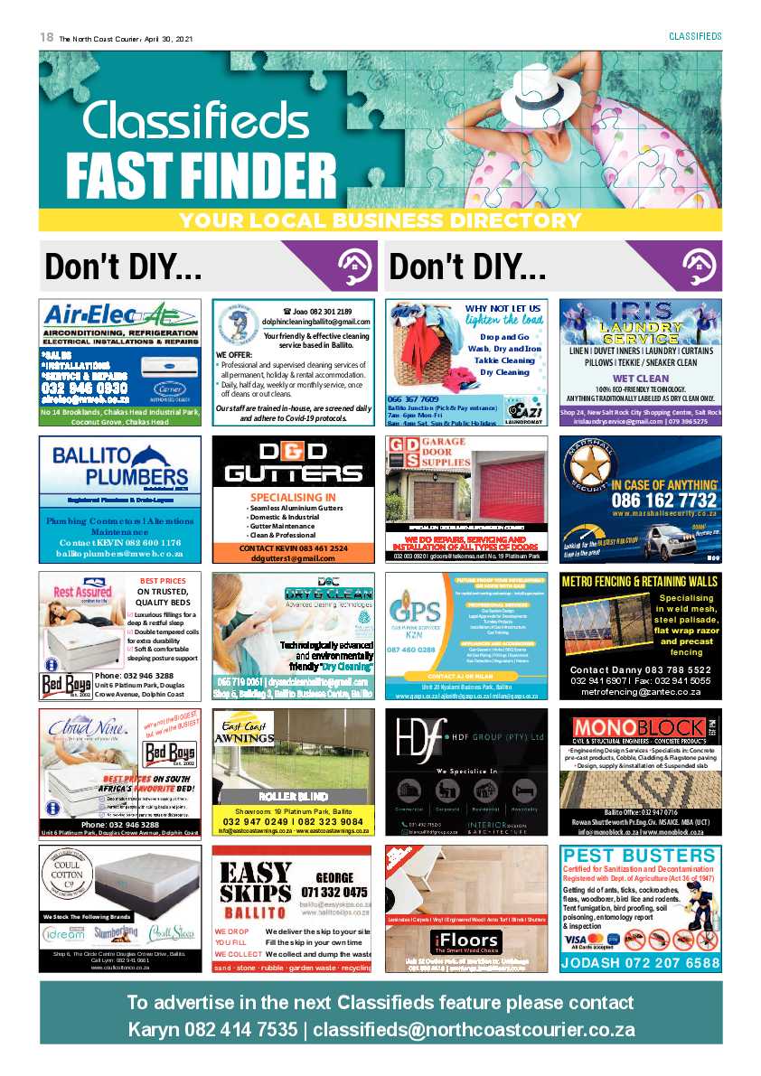 North Coast Courier 30 April 2021 page 18