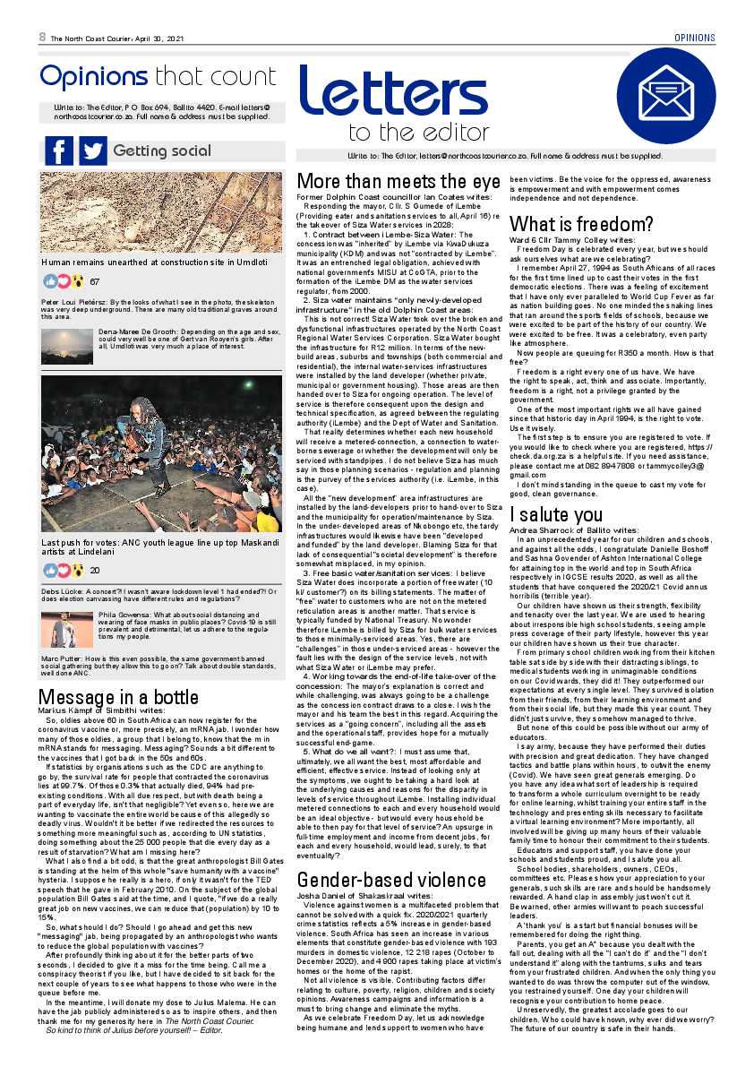 North Coast Courier 30 April 2021 page 8