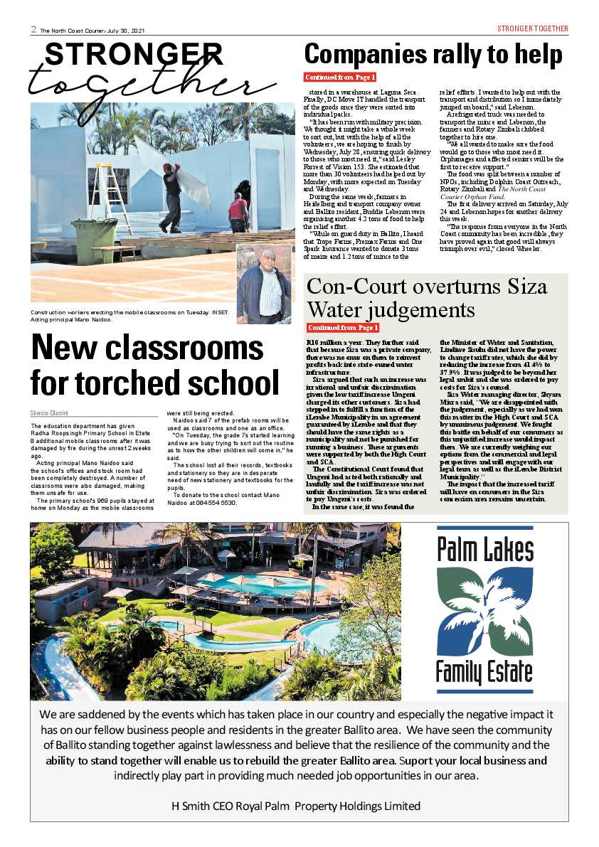North Coast Courier 30 July 2021 page 2