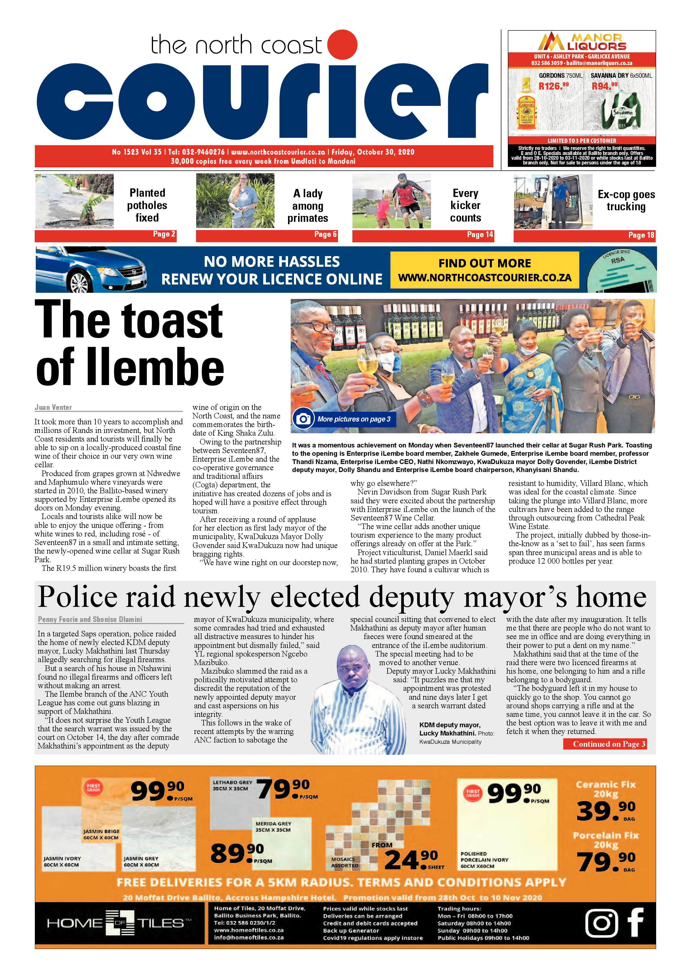 North Coast Courier 30 October 2020 page 1