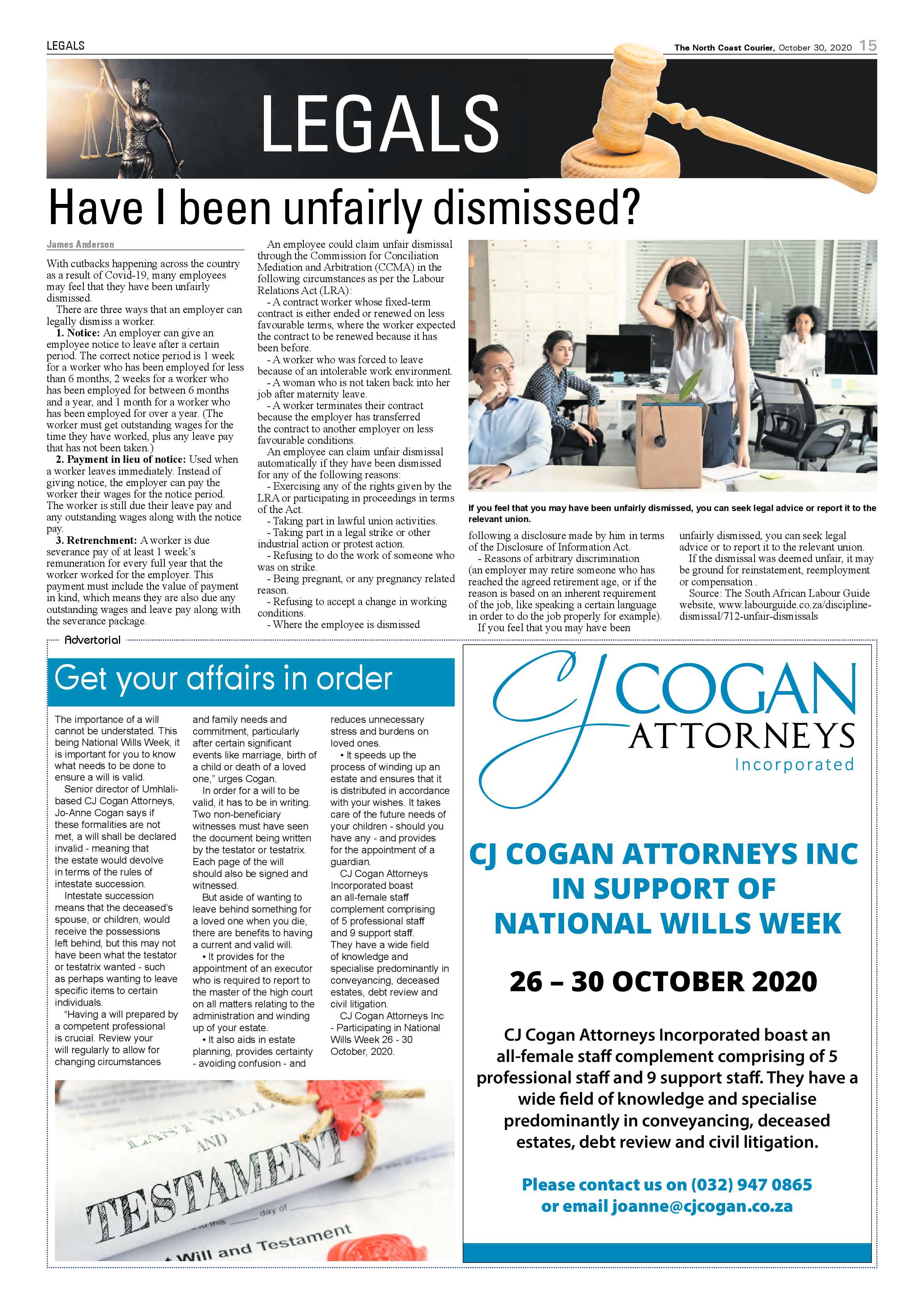 North Coast Courier 30 October 2020 page 15