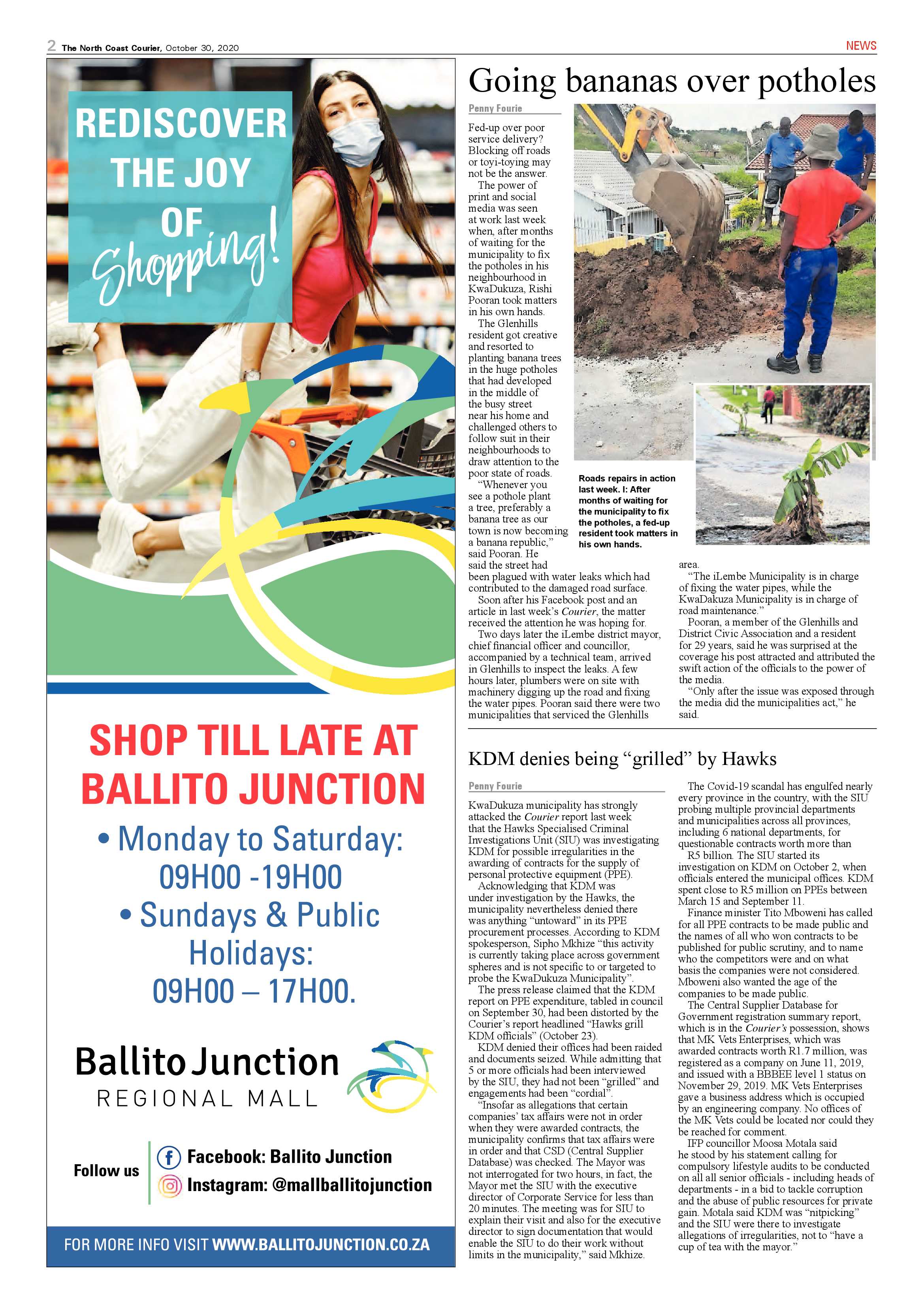 North Coast Courier 30 October 2020 page 2