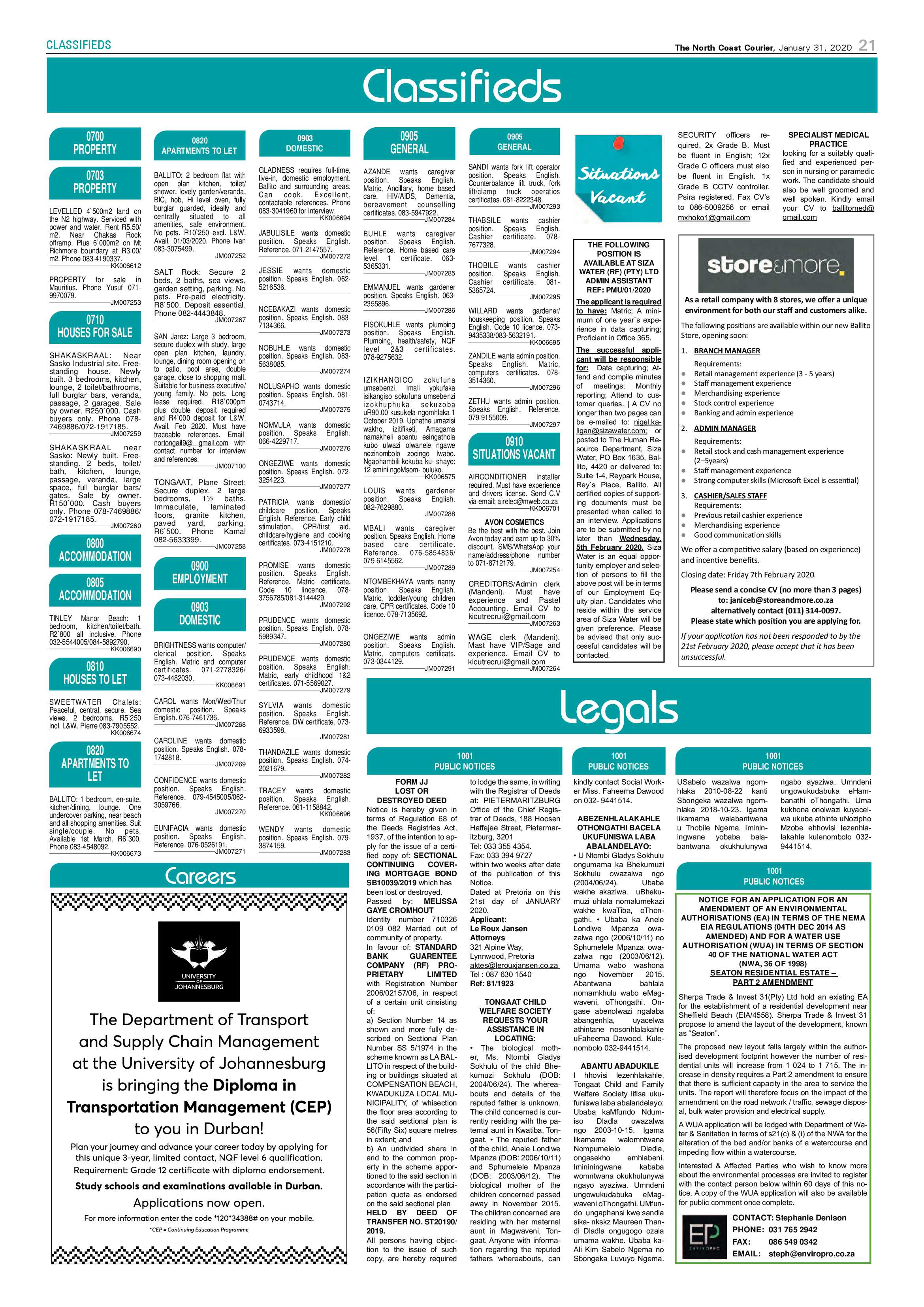 North Coast Courier 31 January 2020 page 21