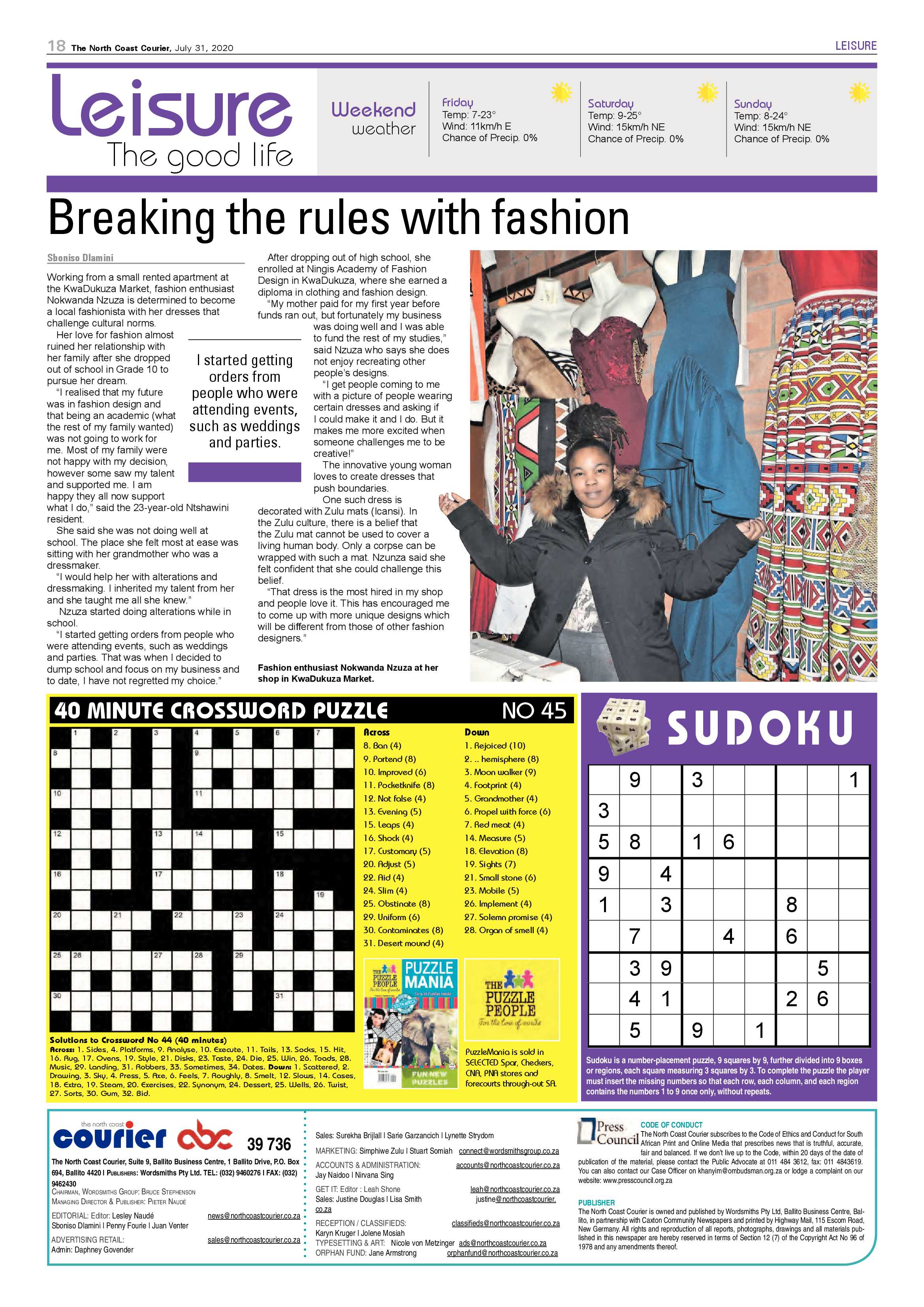 North Coast Courier 31 July 2020 page 18