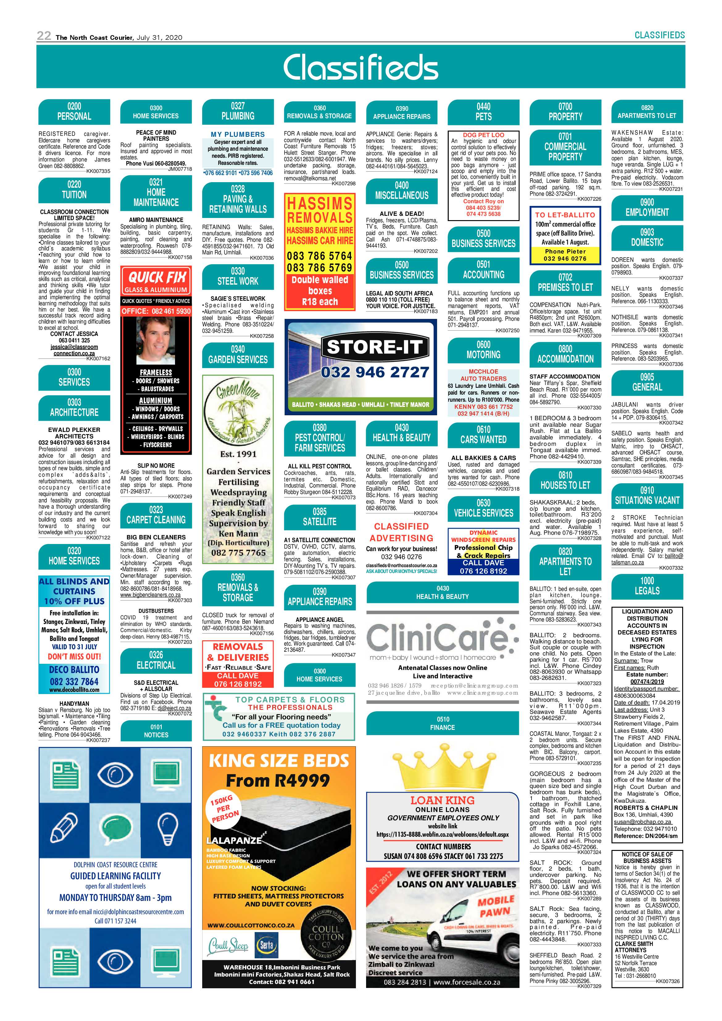 North Coast Courier 31 July 2020 page 22