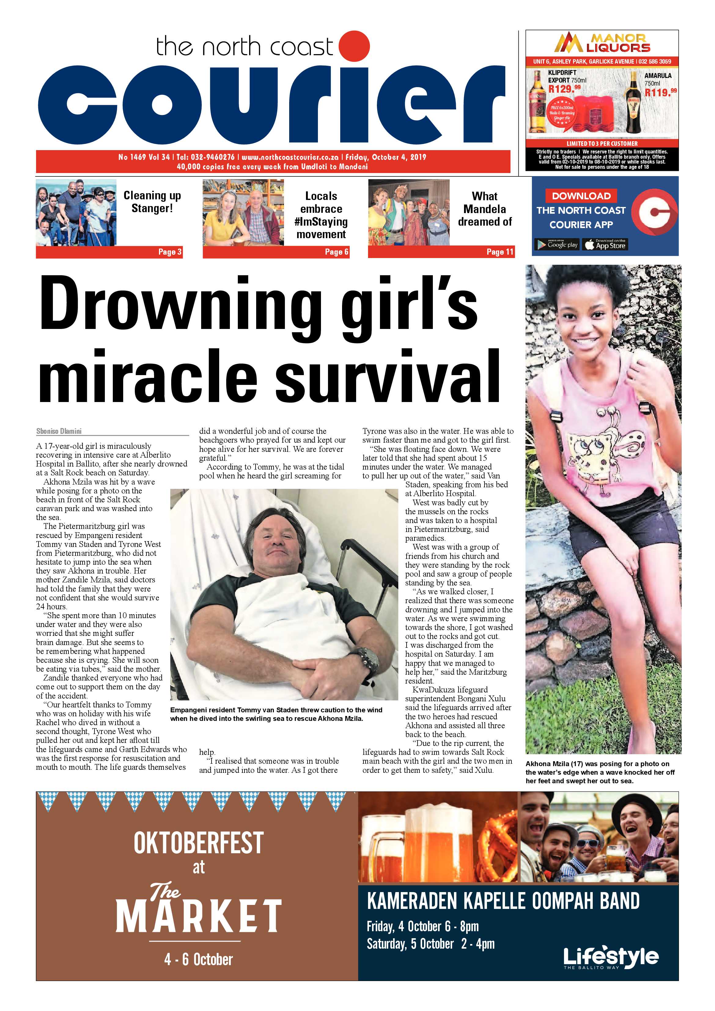 North Coast Courier 4 October 2019 page 1