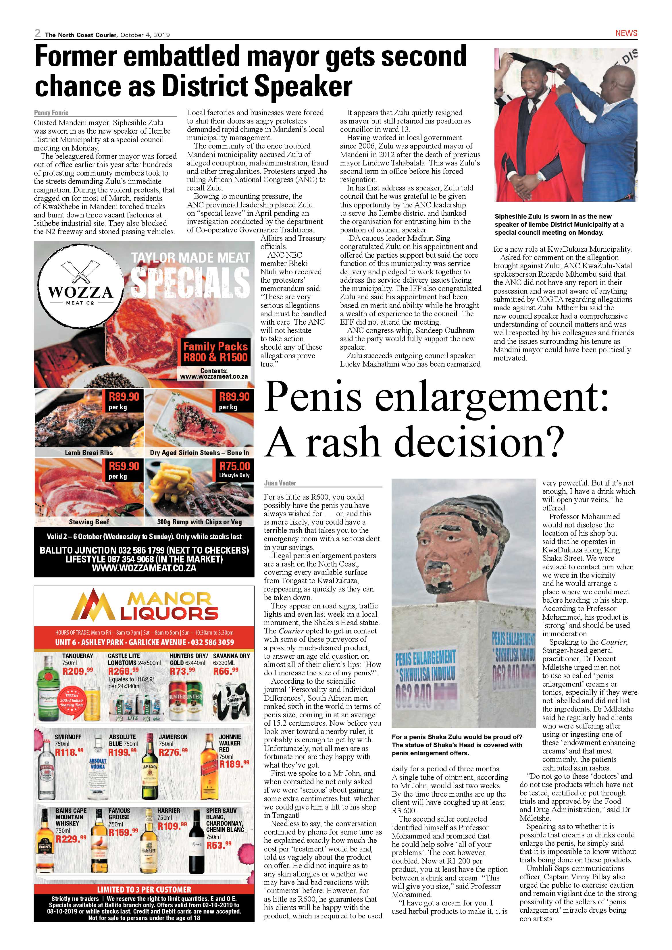 North Coast Courier 4 October 2019 page 2