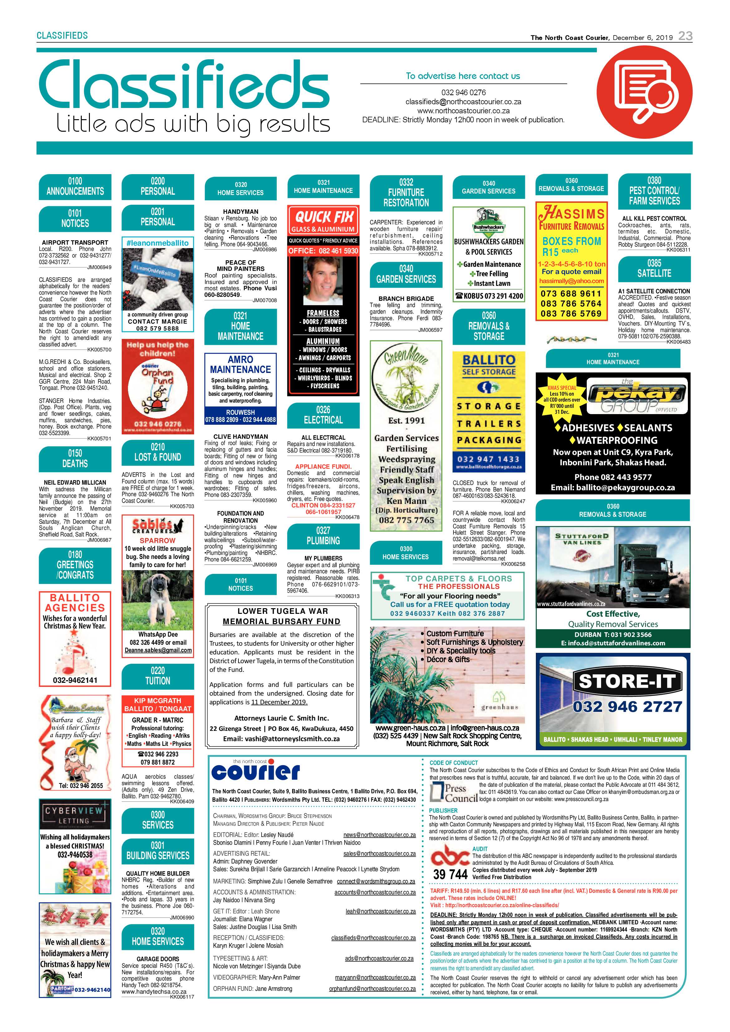 North Coast Courier 6 December 2019 page 22