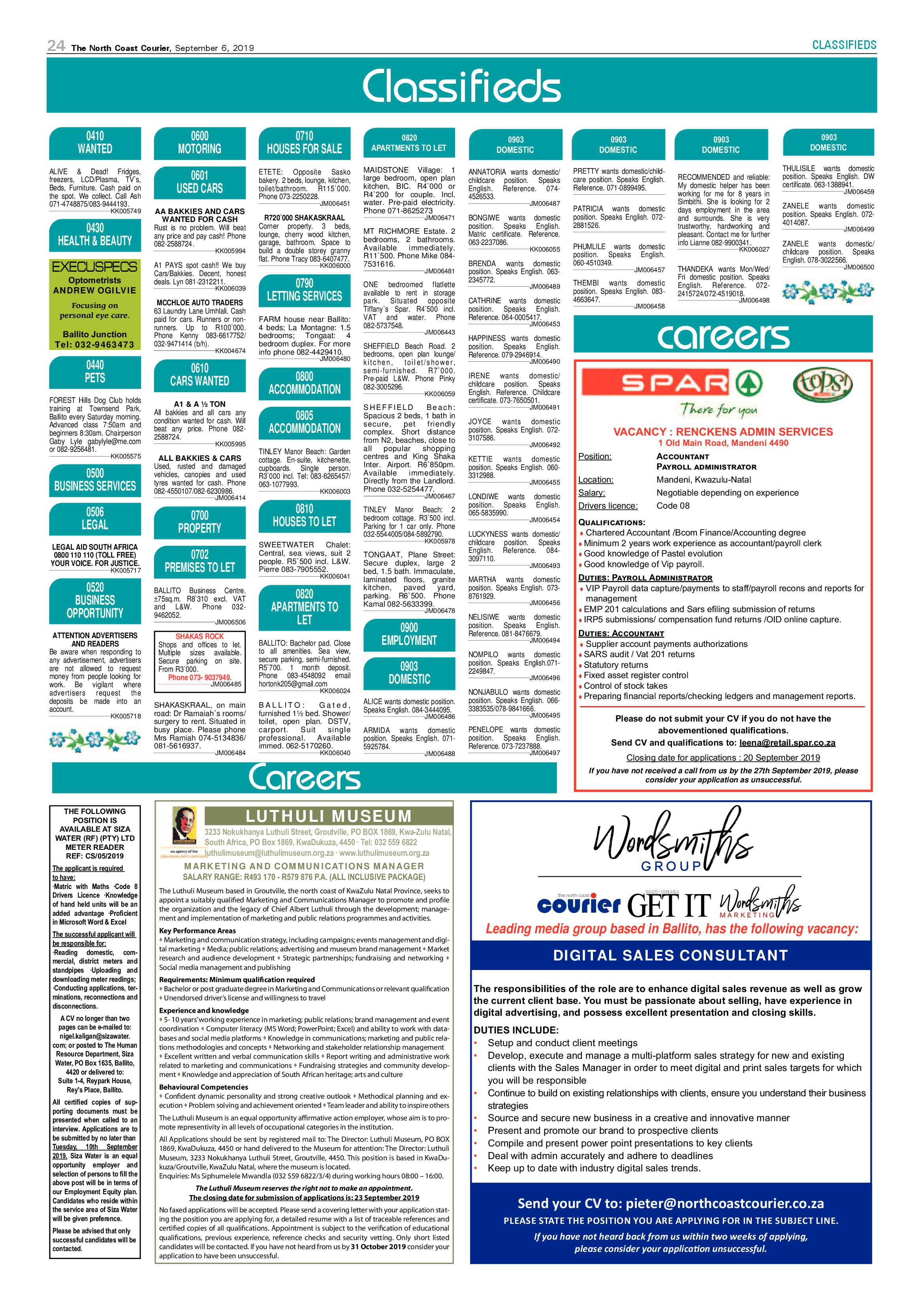 North Coast Courier 6 September 2019 page 24