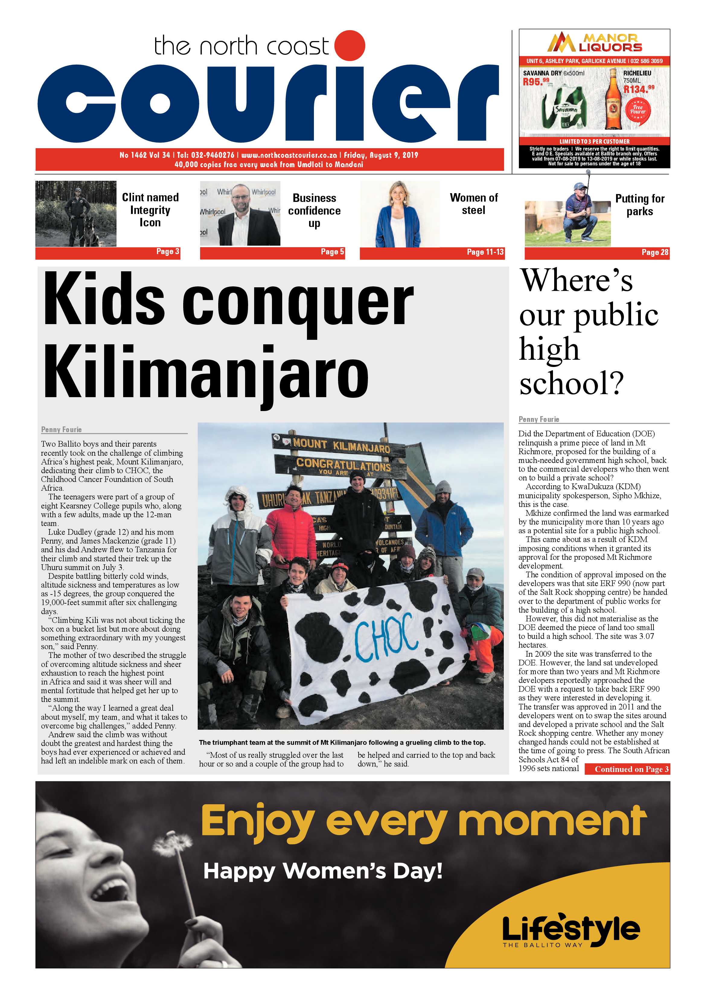 North  Coast Courier 9 August page 1