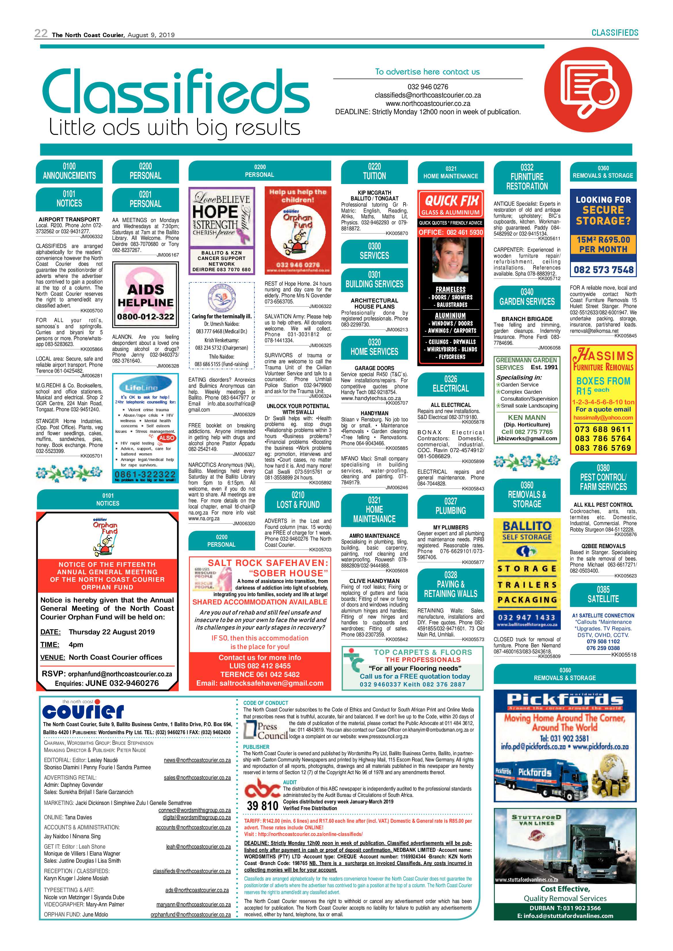 North  Coast Courier 9 August page 22