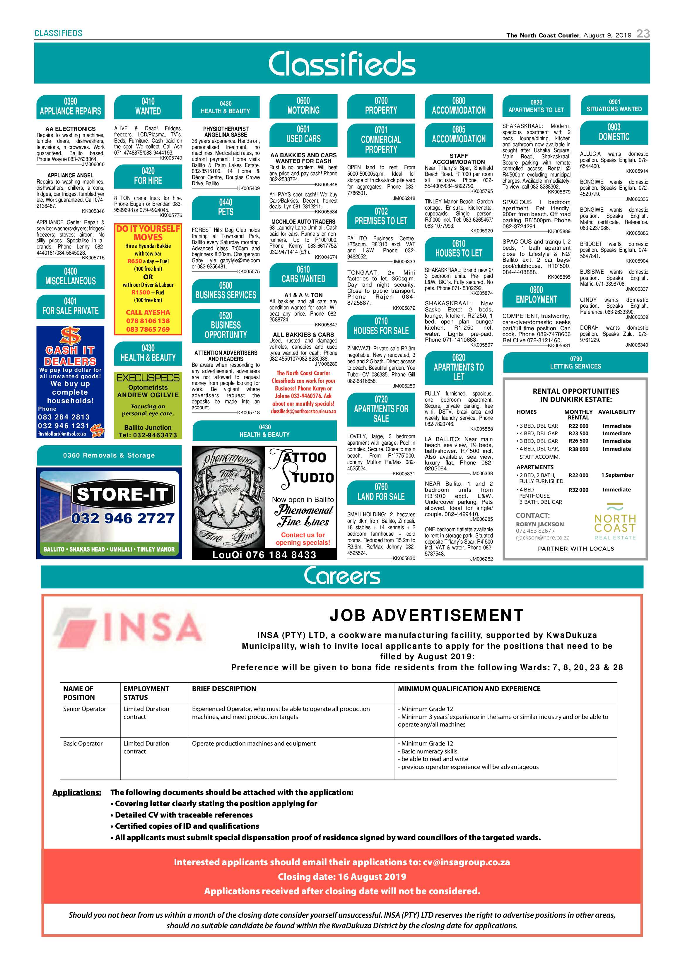 North  Coast Courier 9 August page 23