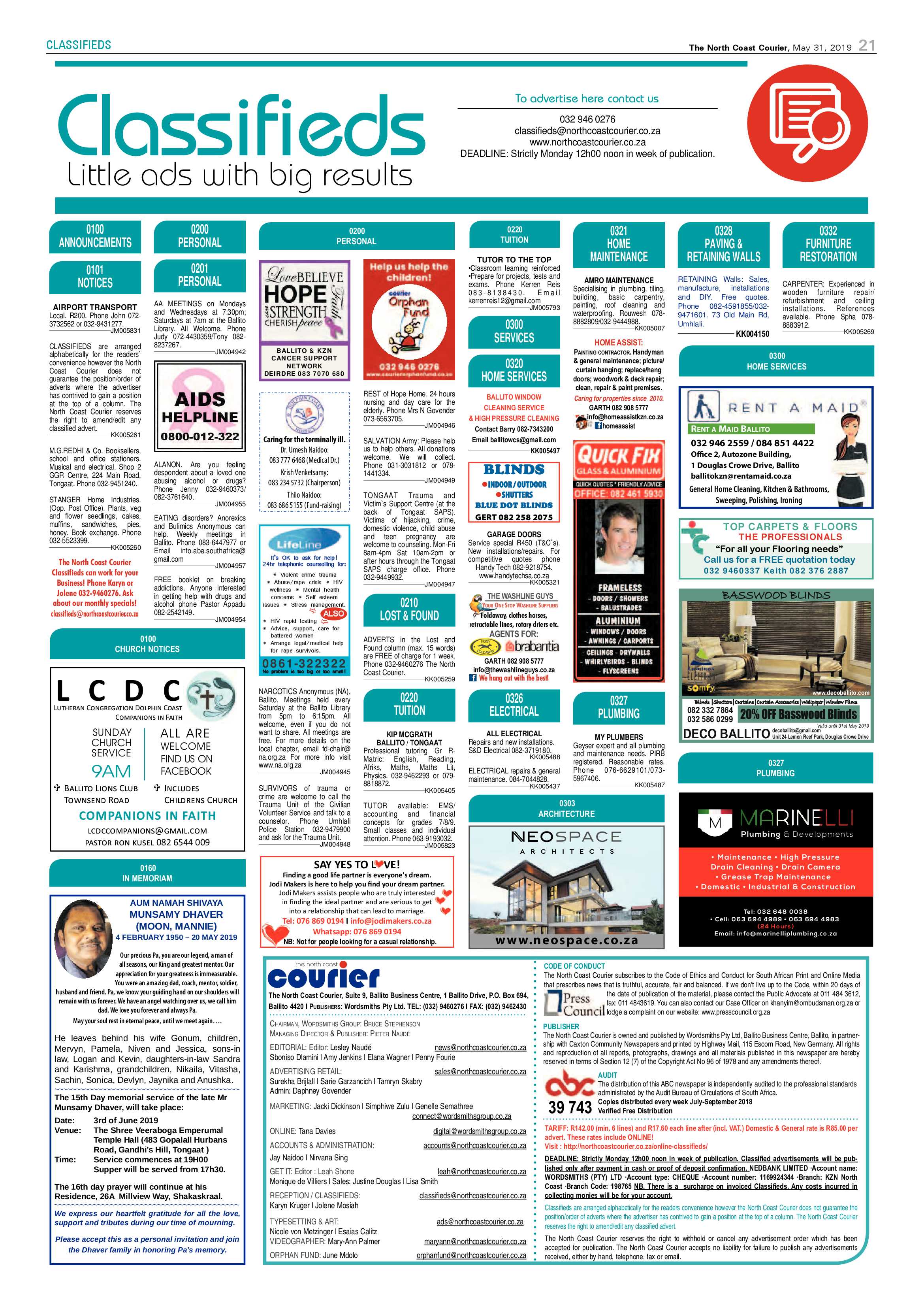 The North Coast Courier 31 May 2019 page 21