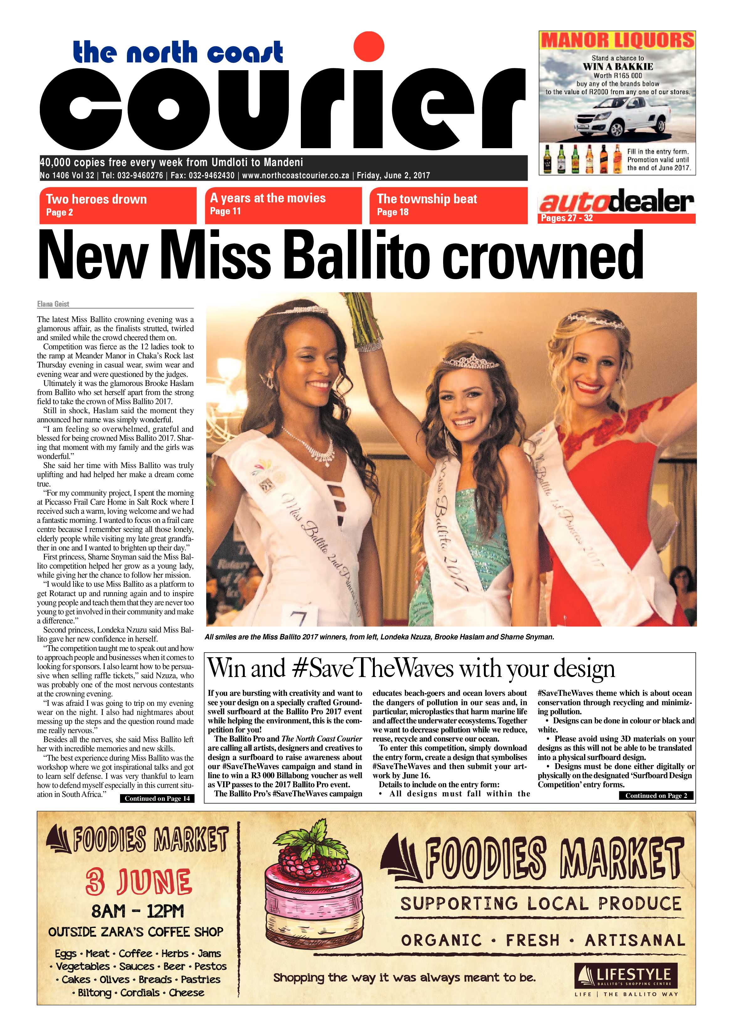 The North Coast Courier – 02 June 2017 page 1