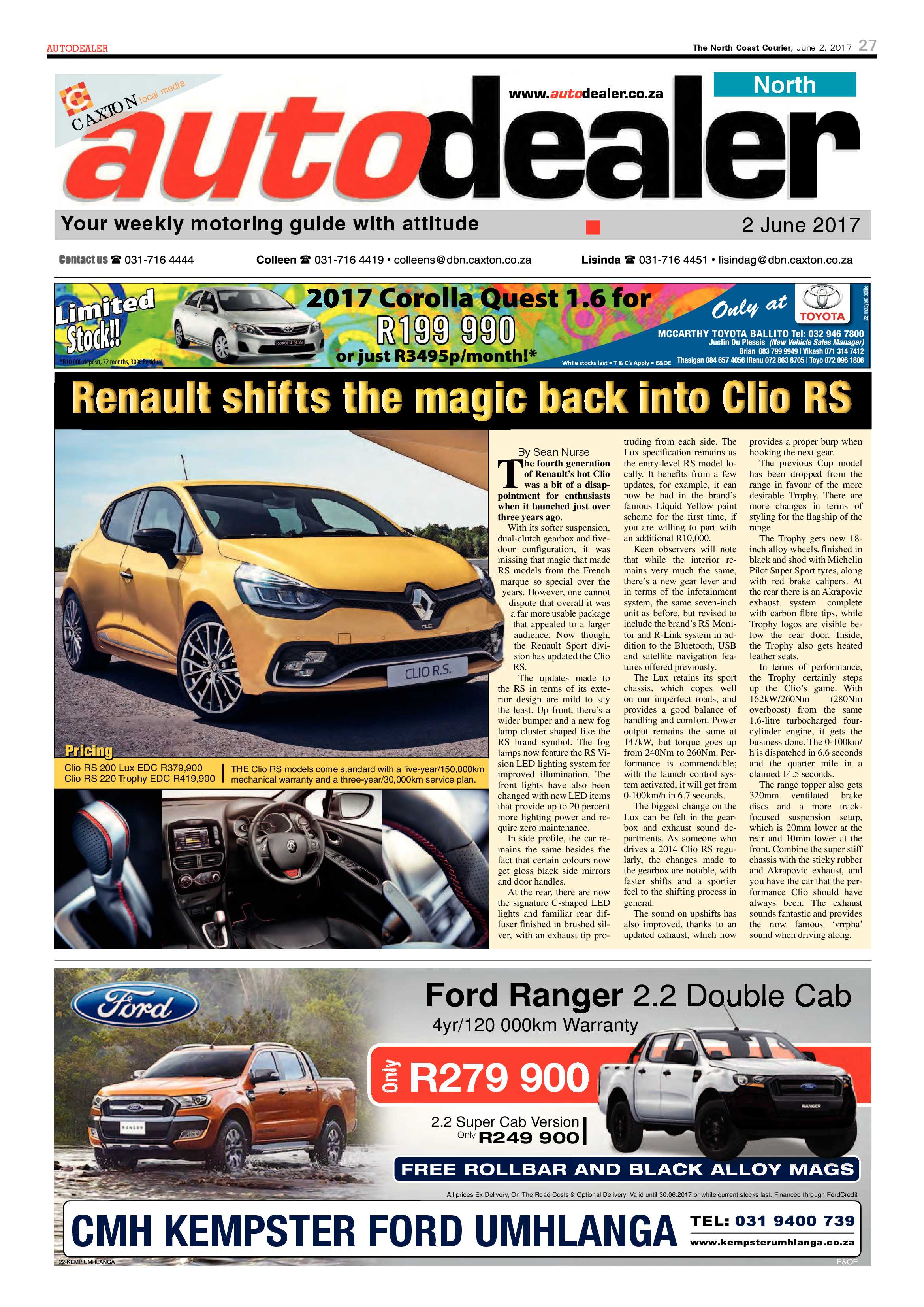 The North Coast Courier – 02 June 2017 page 27