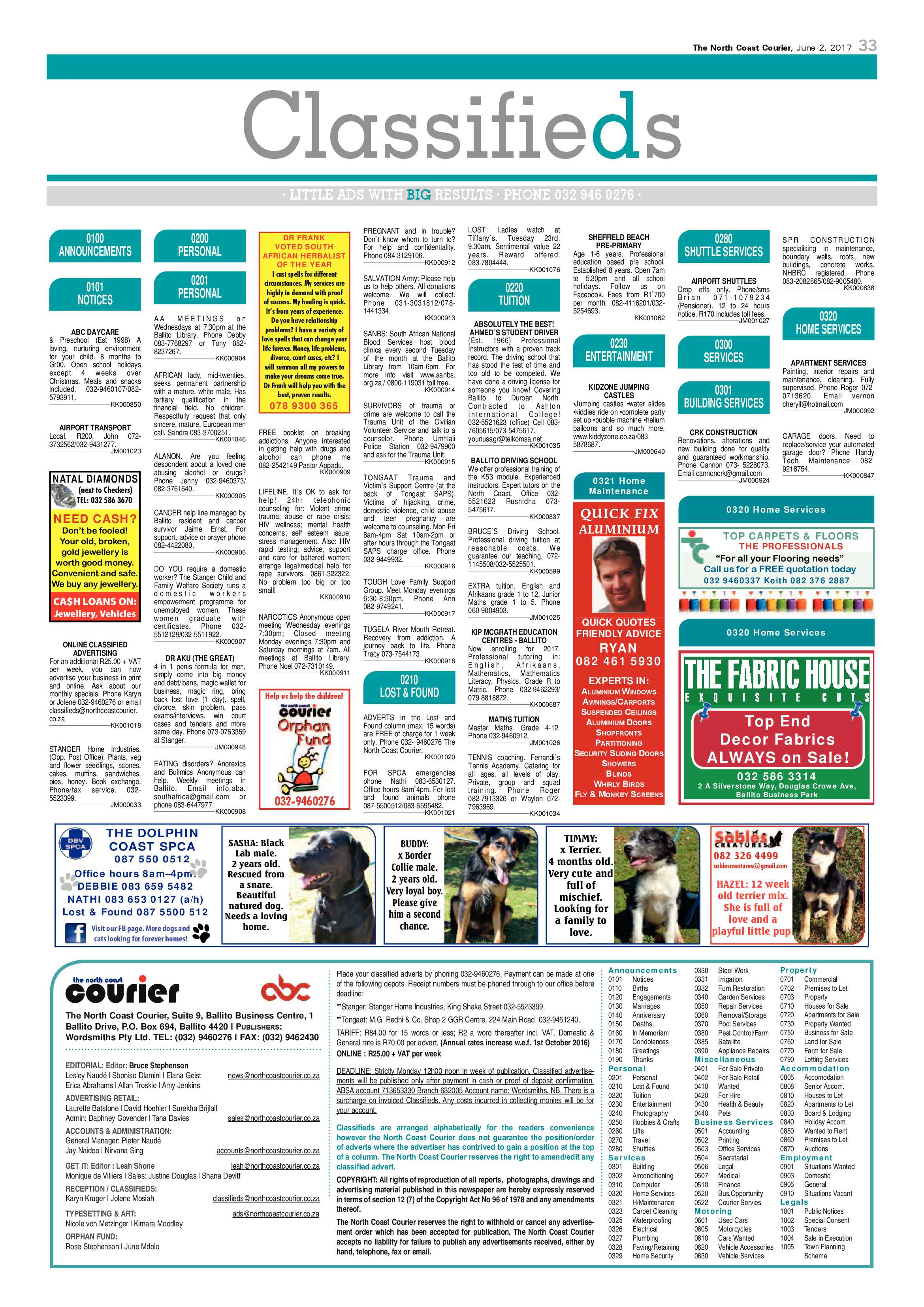 The North Coast Courier – 02 June 2017 page 33