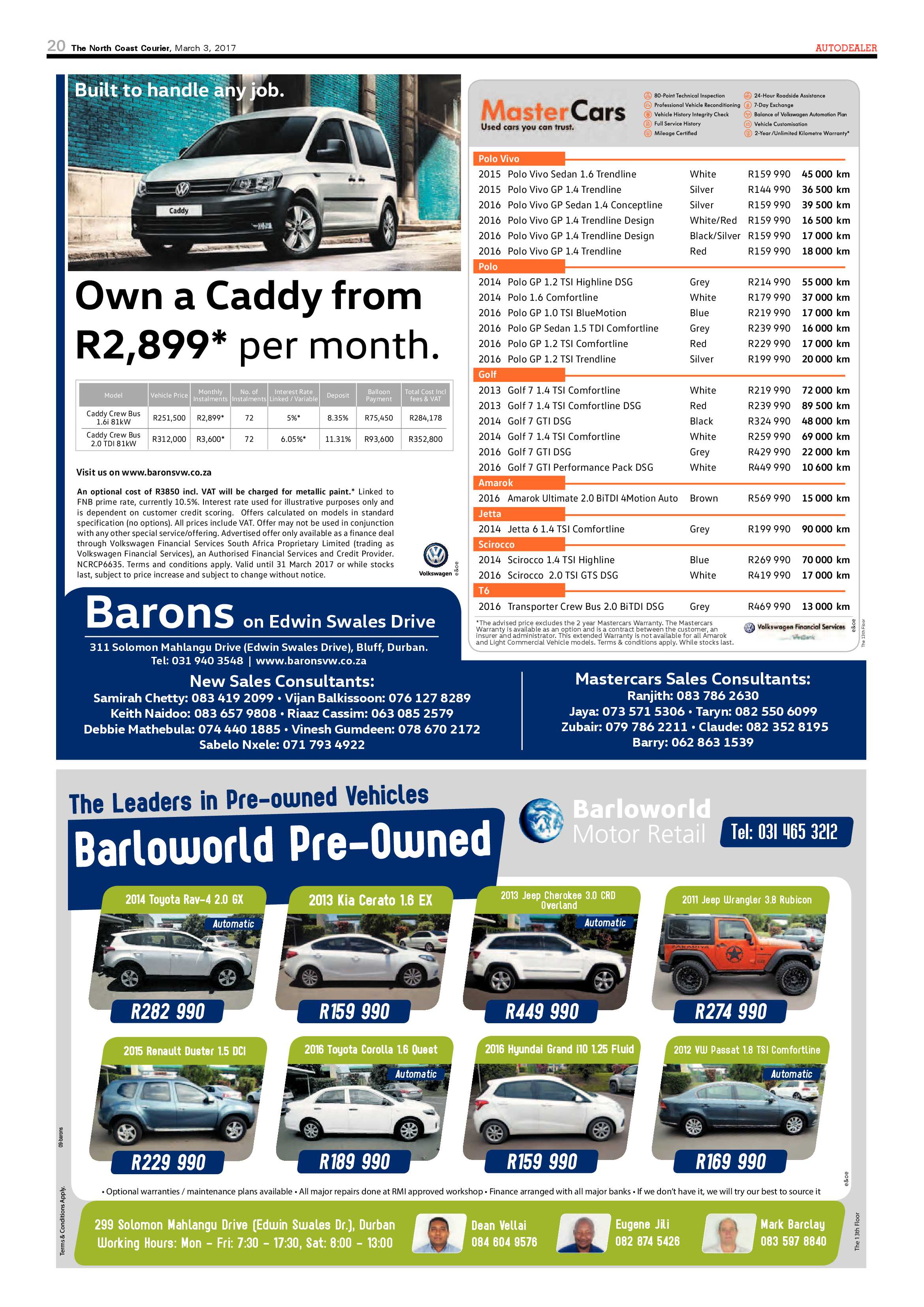 The North Coast Courier – 03 March 2017 page 20