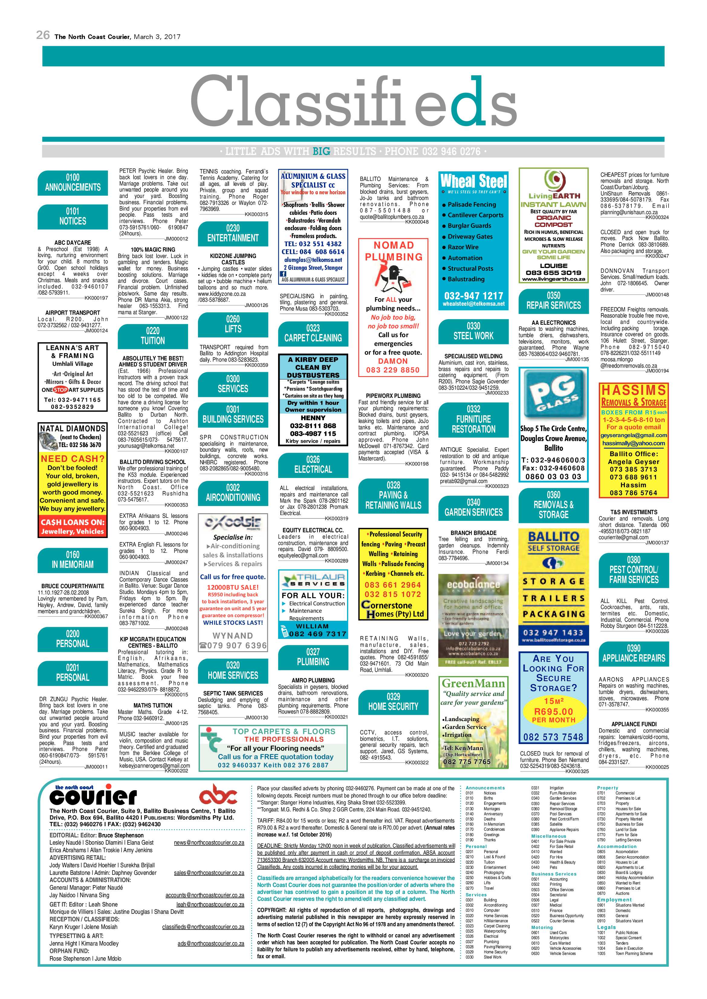 The North Coast Courier – 03 March 2017 page 26