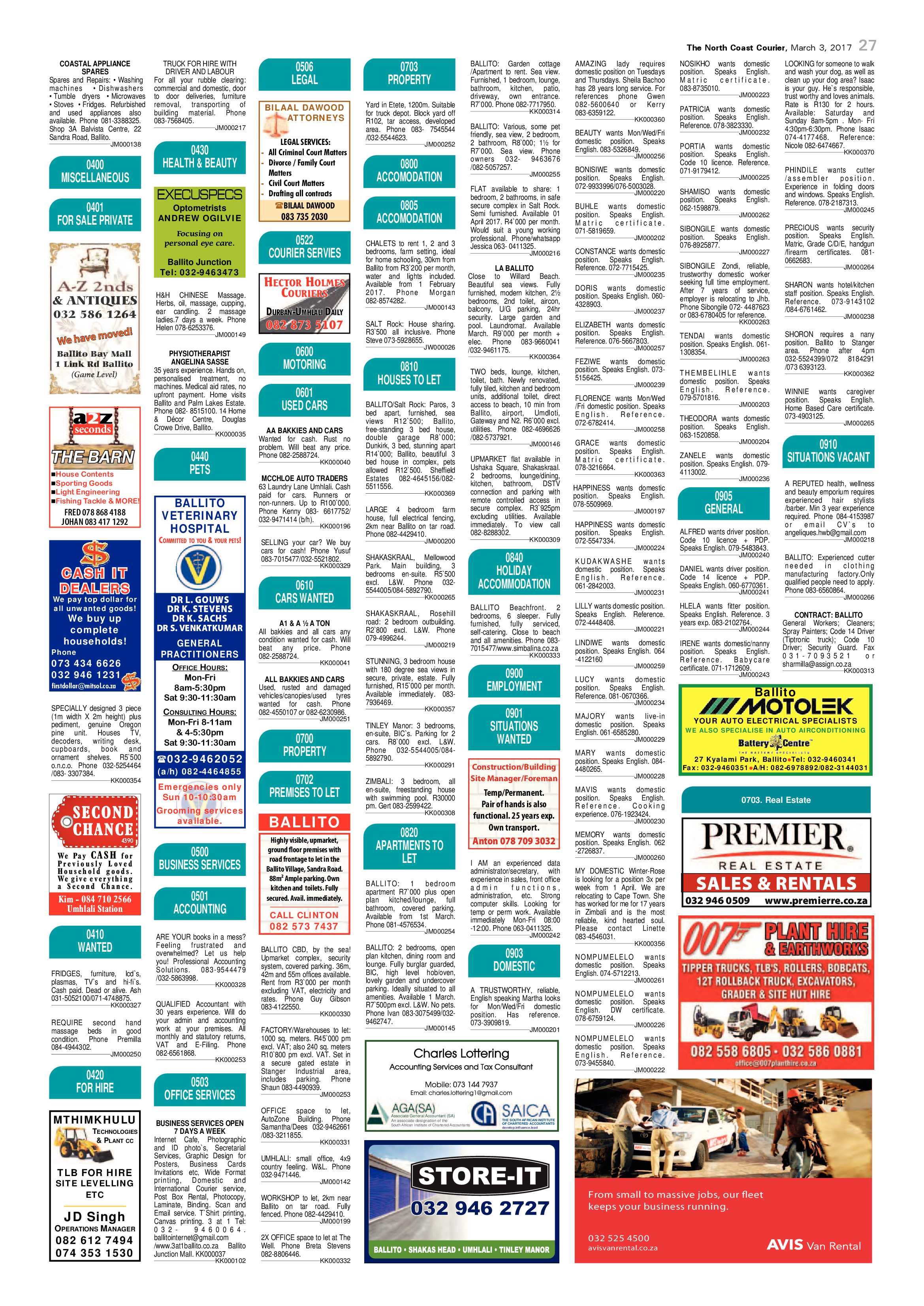 The North Coast Courier – 03 March 2017 page 27