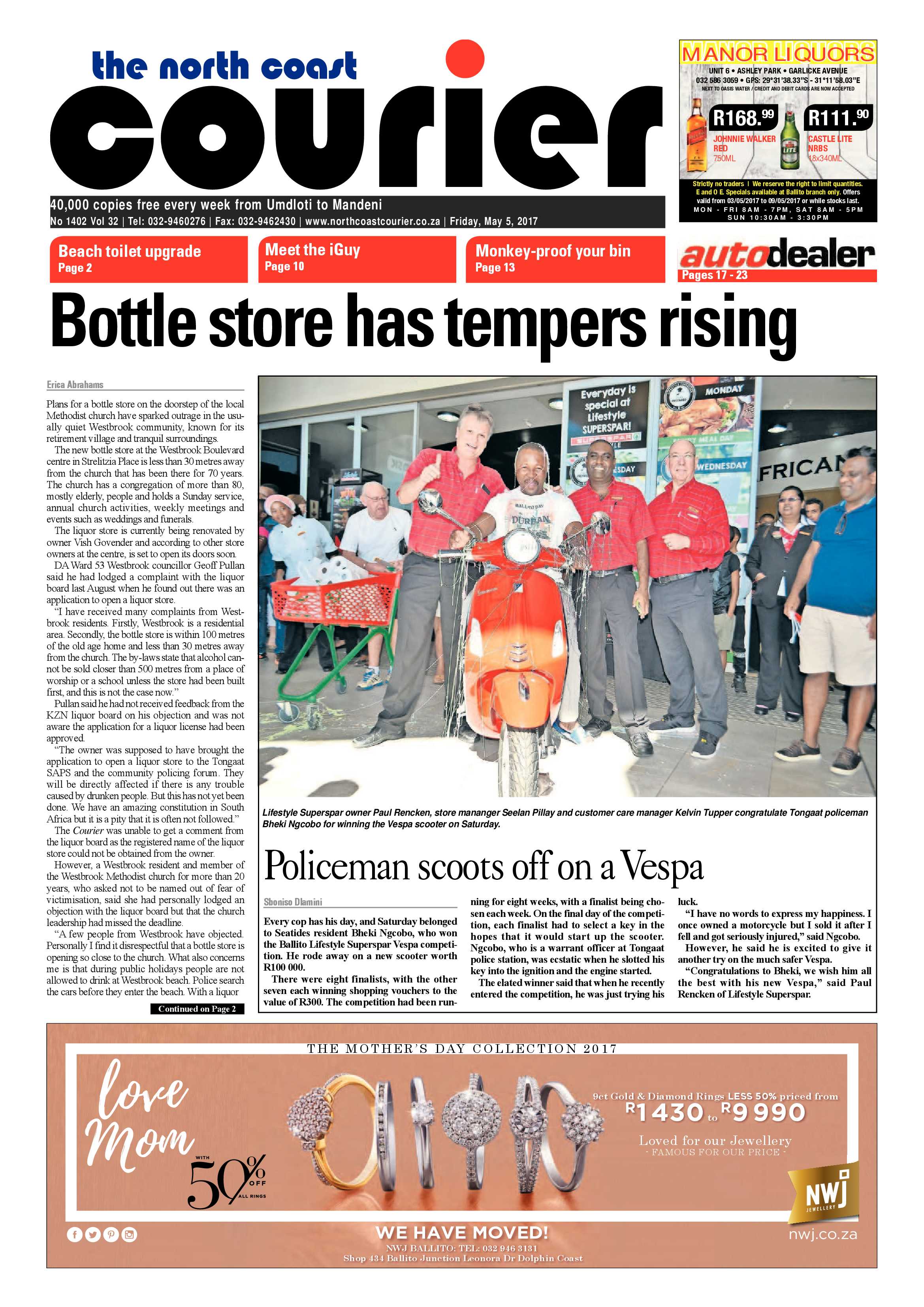 The North Coast Courier – 05 May 2017 page 1