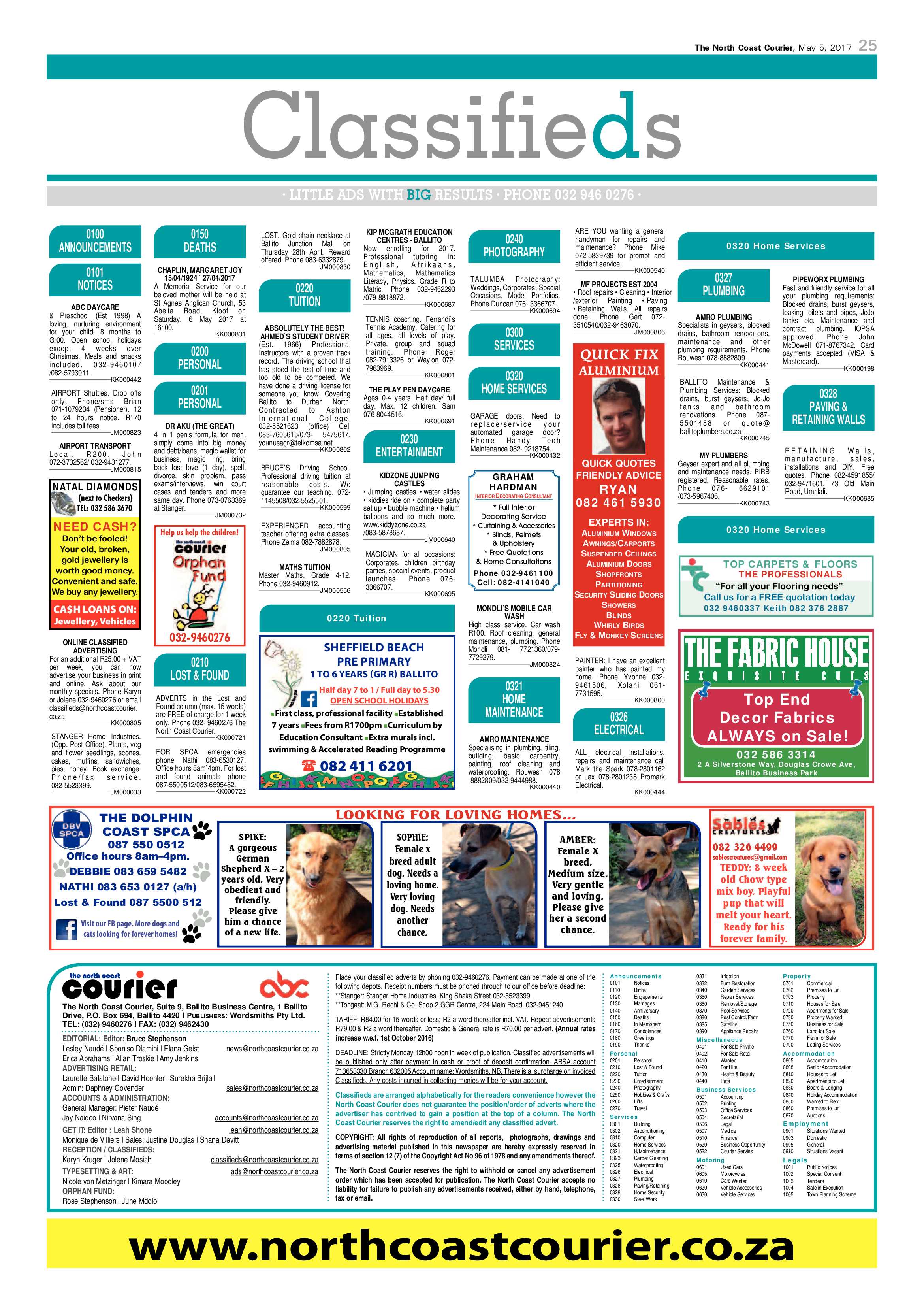The North Coast Courier – 05 May 2017 page 25