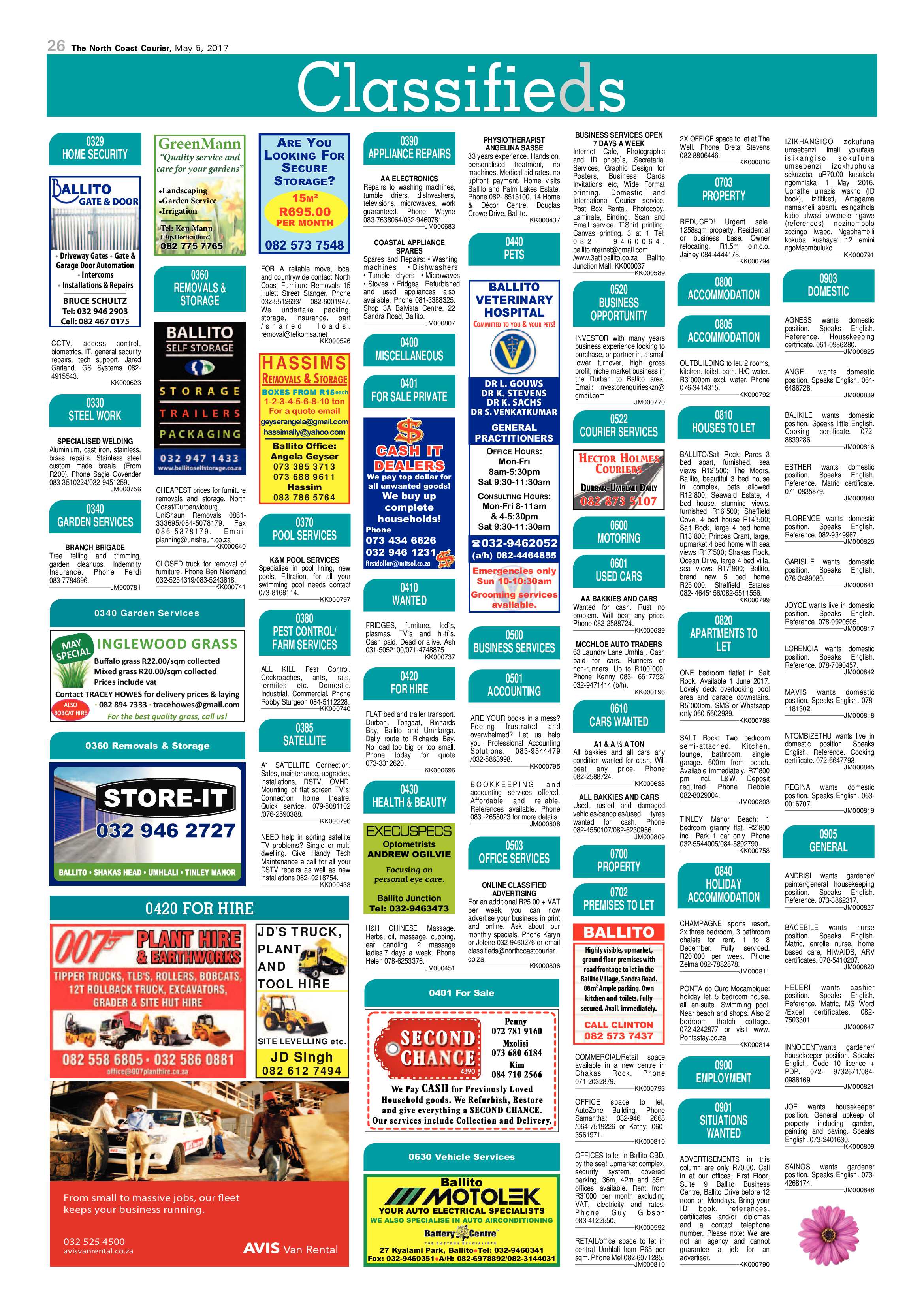 The North Coast Courier – 05 May 2017 page 26