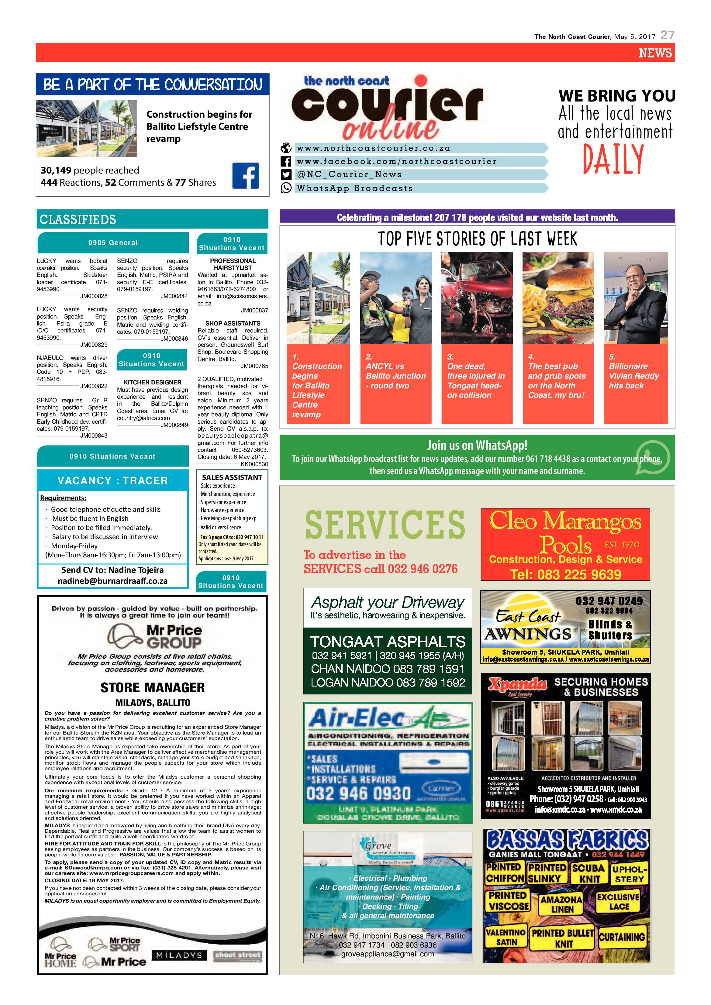 The North Coast Courier – 05 May 2017 page 27