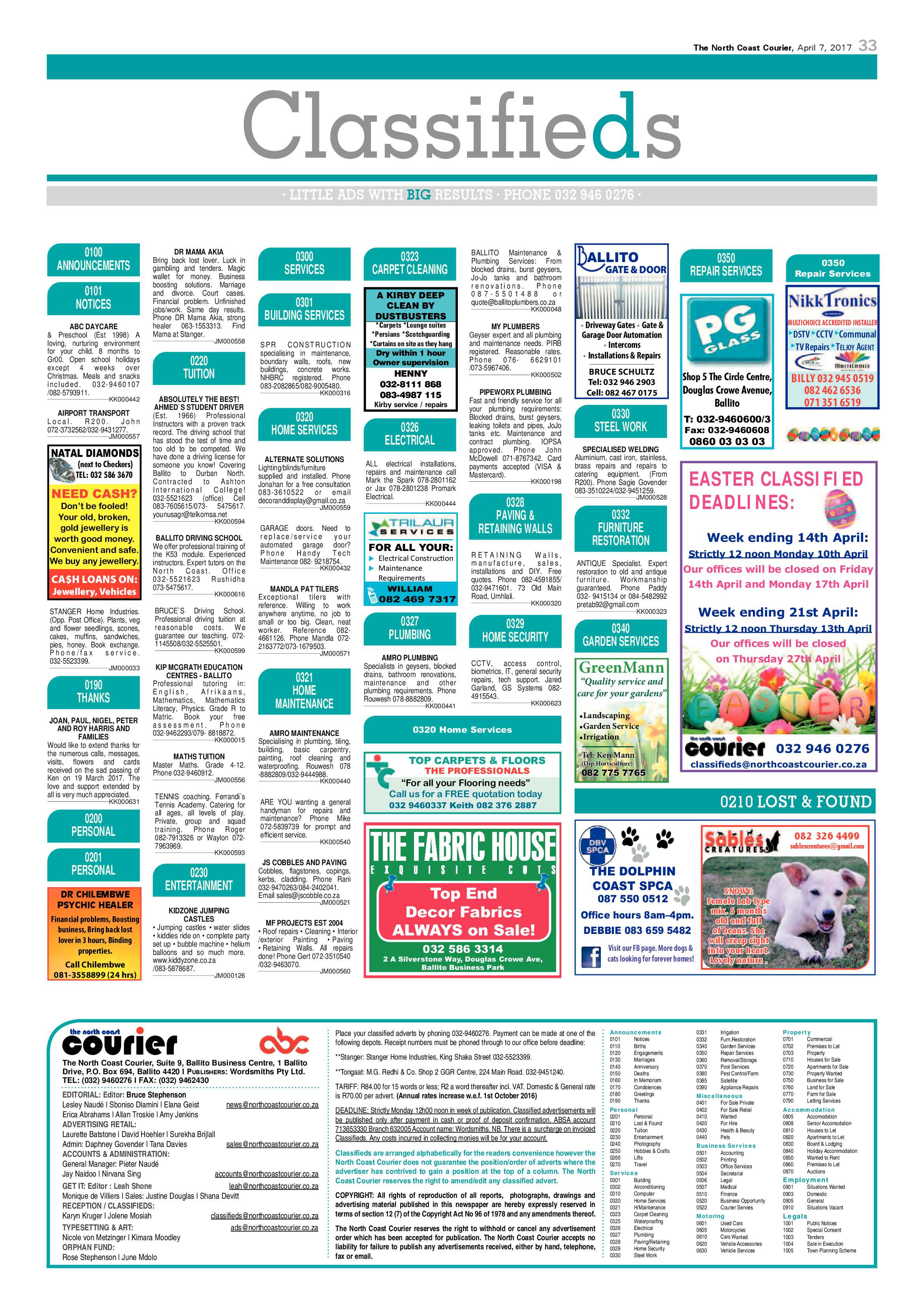The North Coast Courier – 07 April 2017 page 33