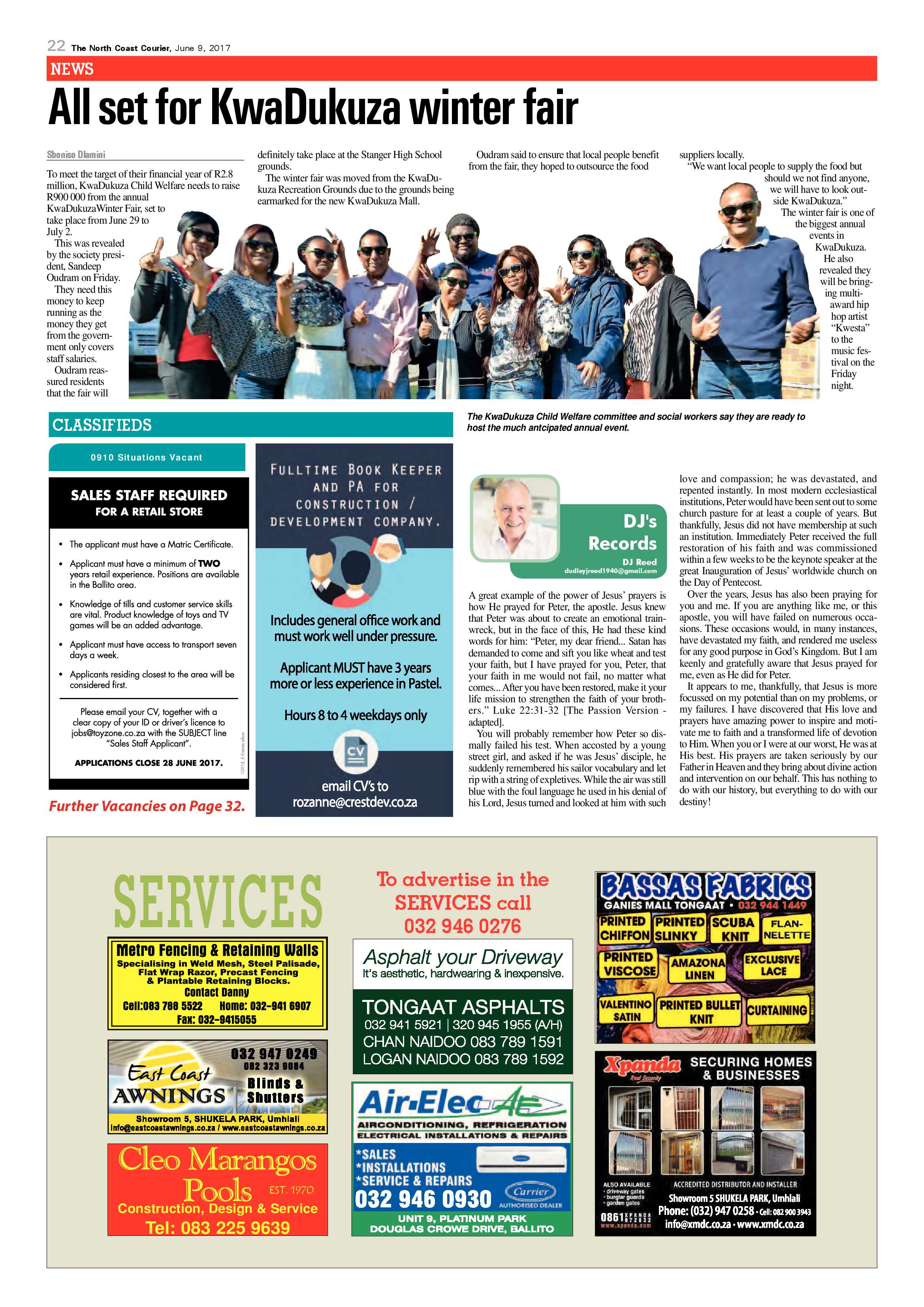 The North Coast Courier – 09 June 2017 page 22