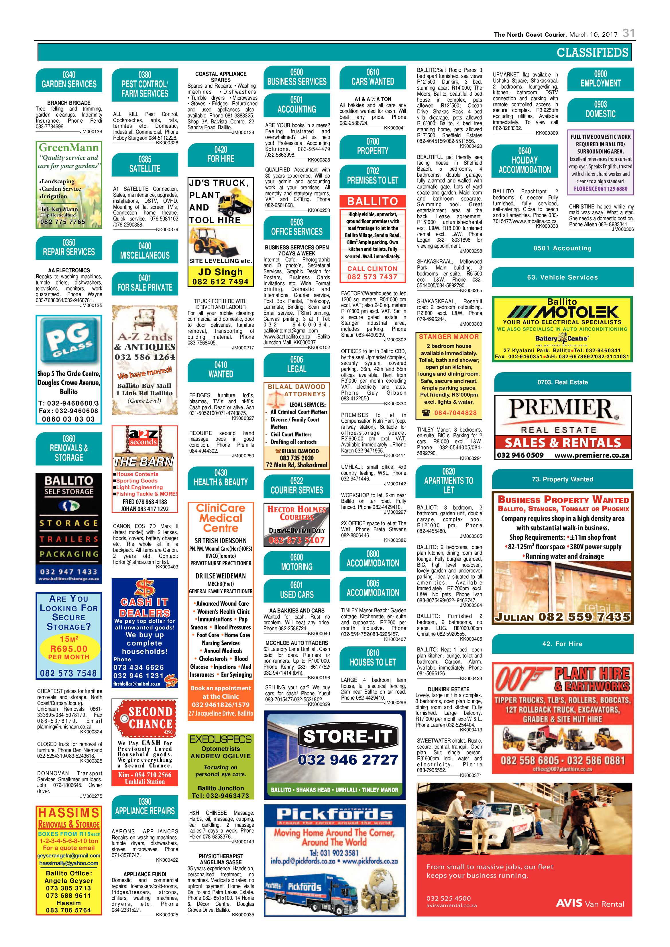 The North Coast Courier – 10 March 2017 page 31