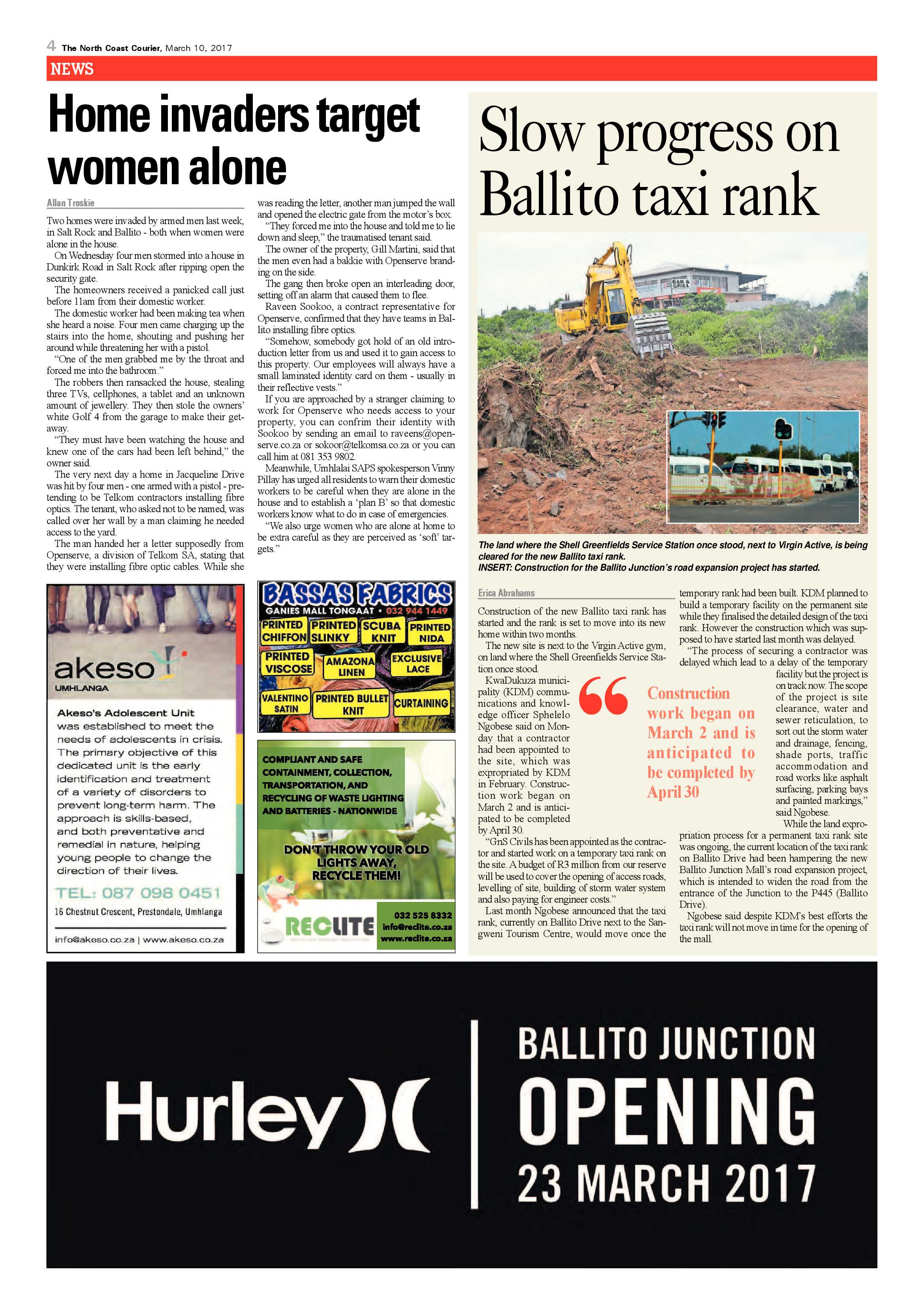 The North Coast Courier – 10 March 2017 page 4