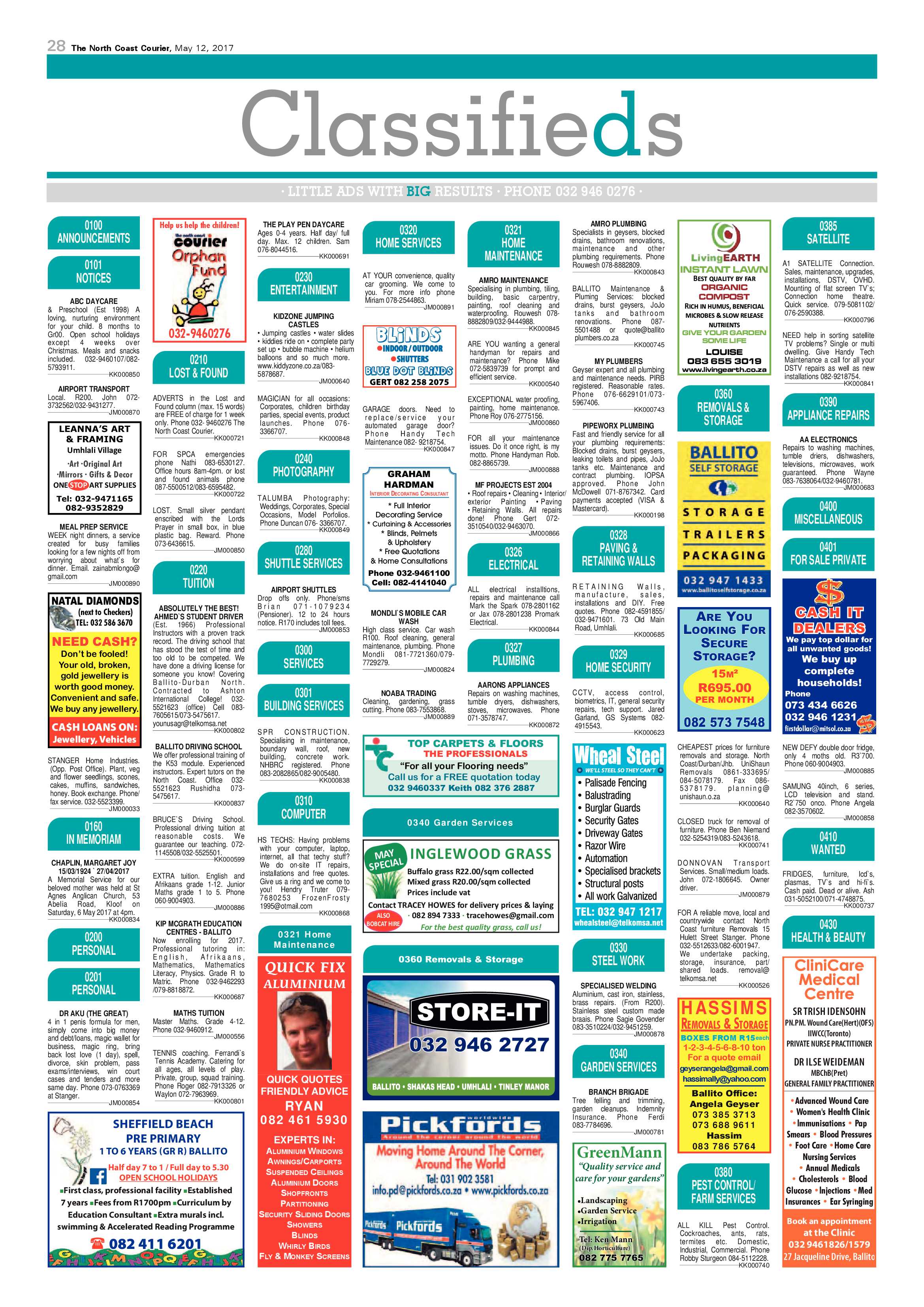 The North Coast Courier – 12 May 2017 page 28