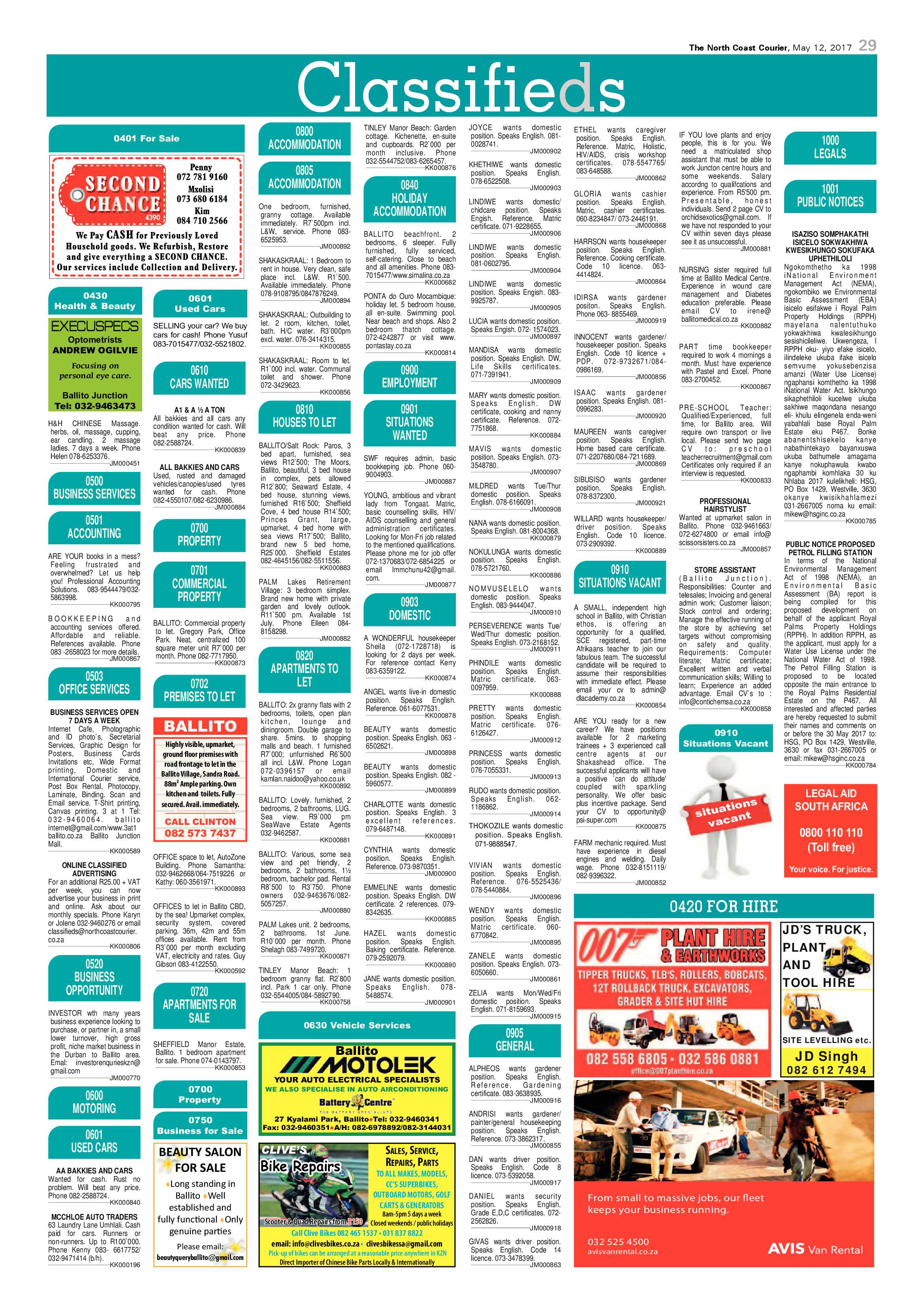 The North Coast Courier – 12 May 2017 page 29