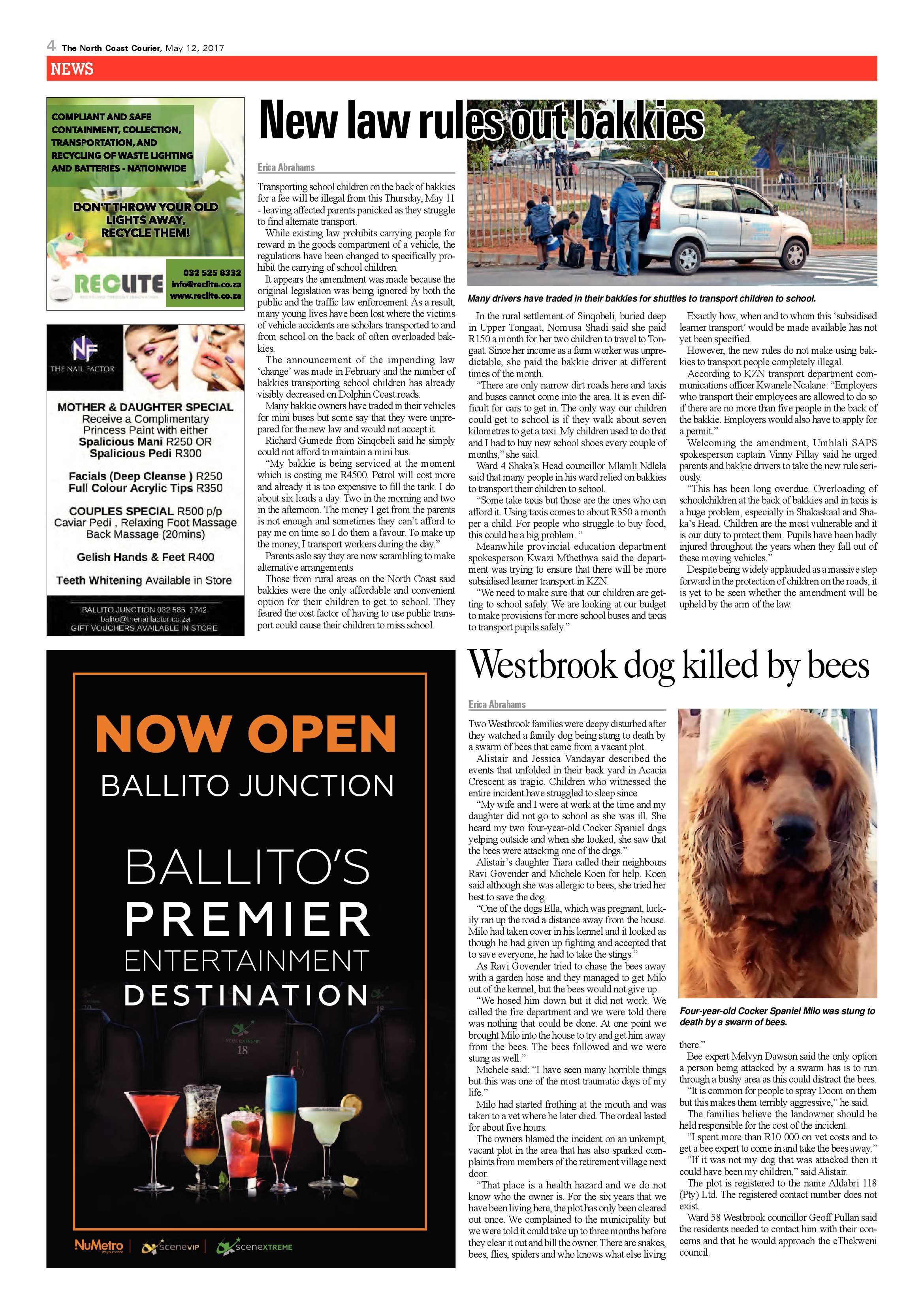 The North Coast Courier – 12 May 2017 page 4