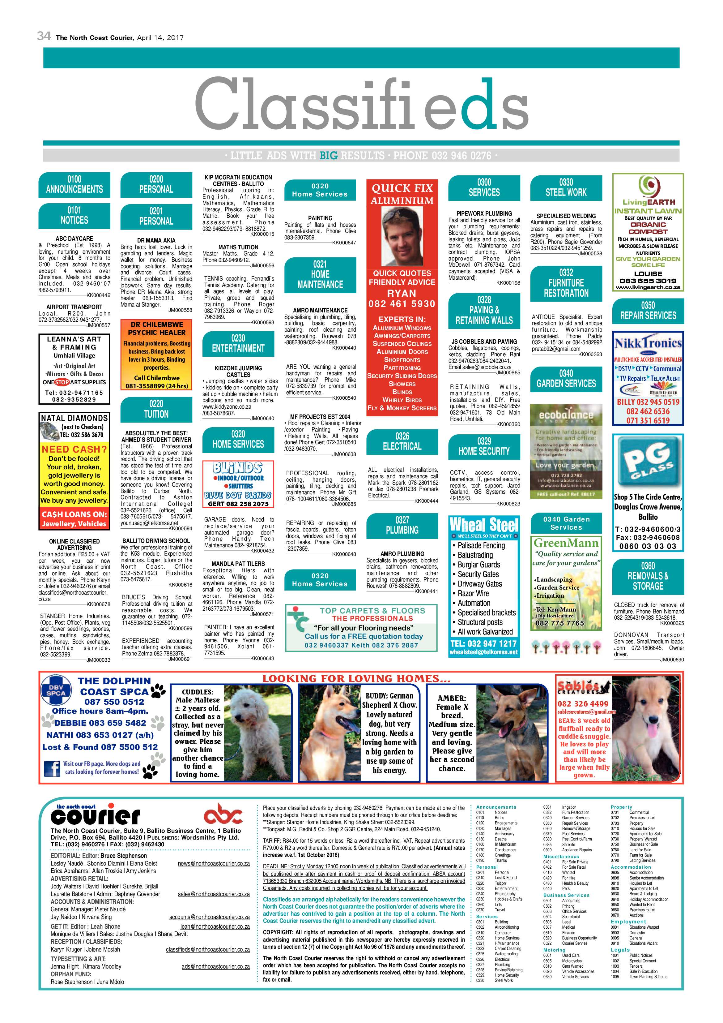 The North Coast Courier – 14 April 2017 page 34