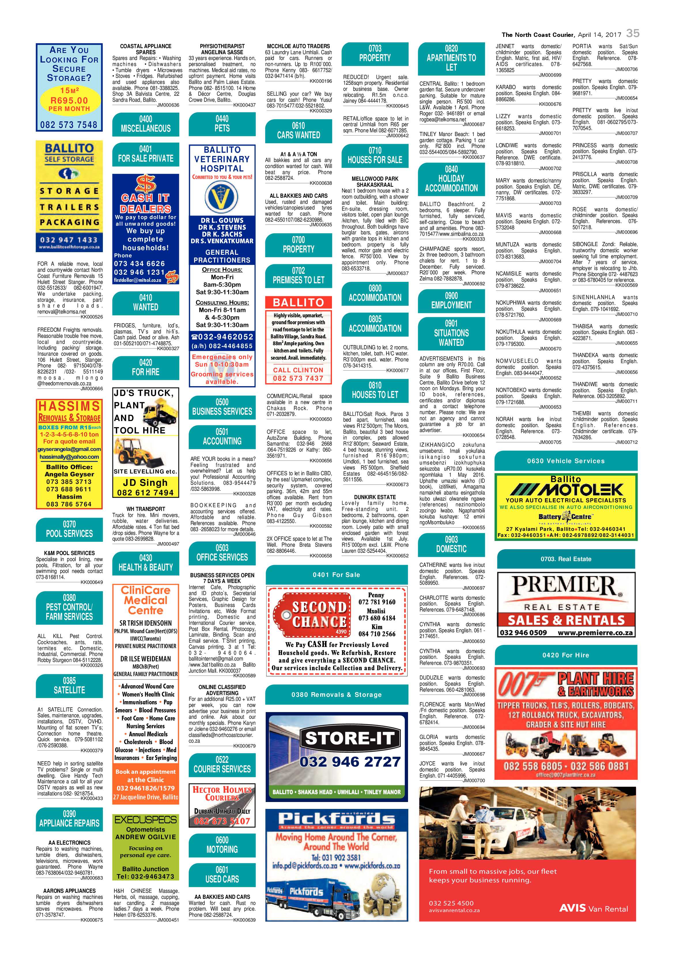 The North Coast Courier – 14 April 2017 page 35
