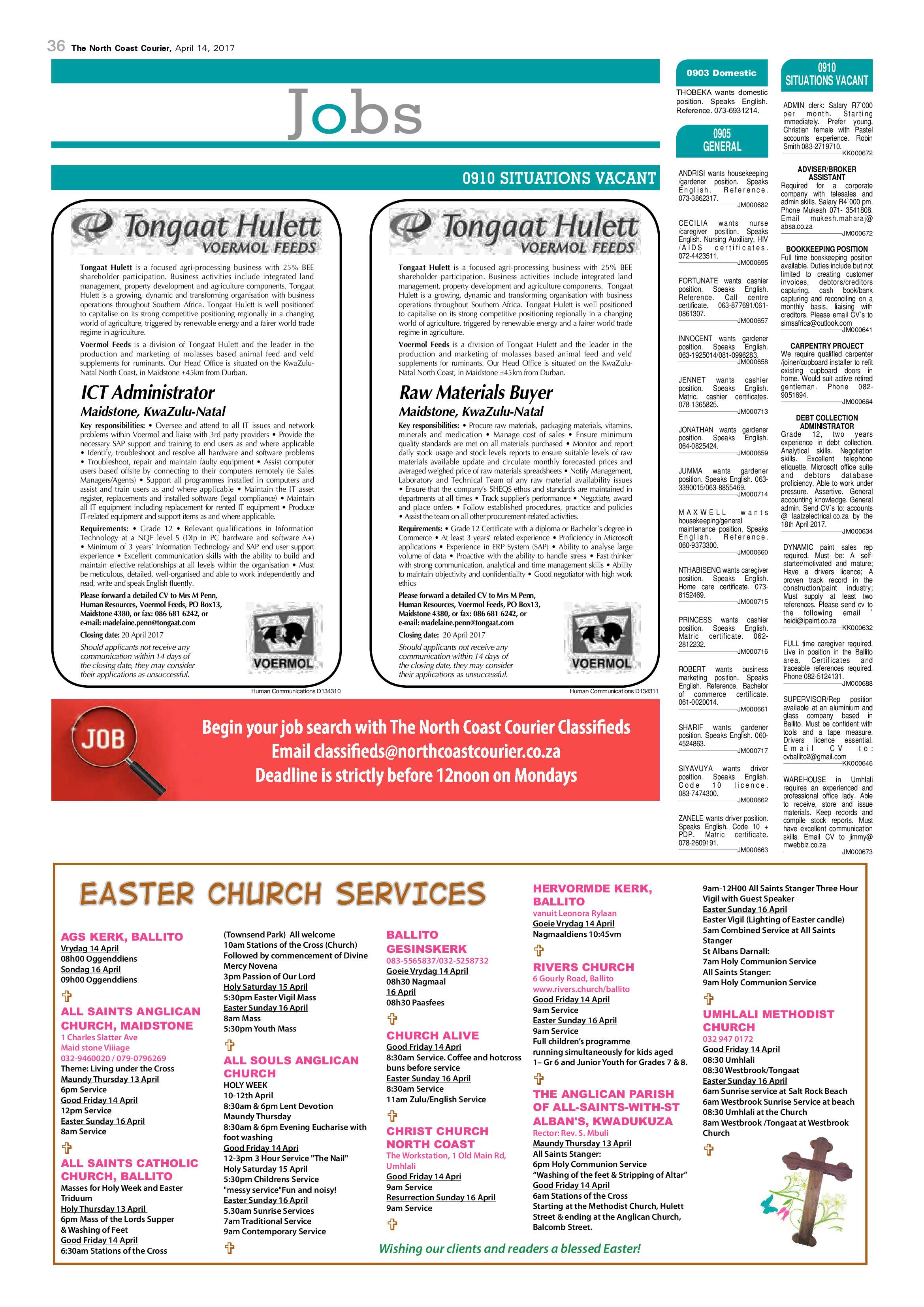 The North Coast Courier – 14 April 2017 page 36